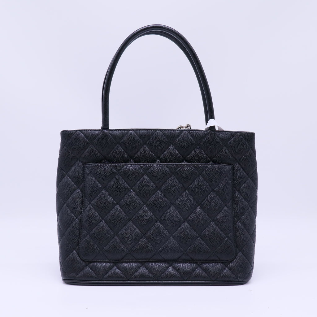 Chanel Caviar Quilted Medallion Tote Black twins B22911