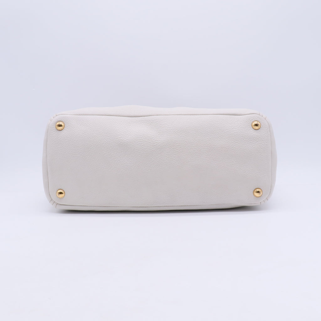 White Tote Leather B21677