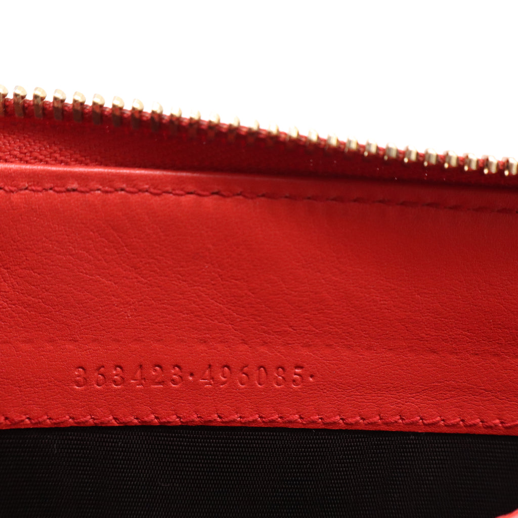 Gucci Red Guccissima Leather Zip Around Wallet W20916
