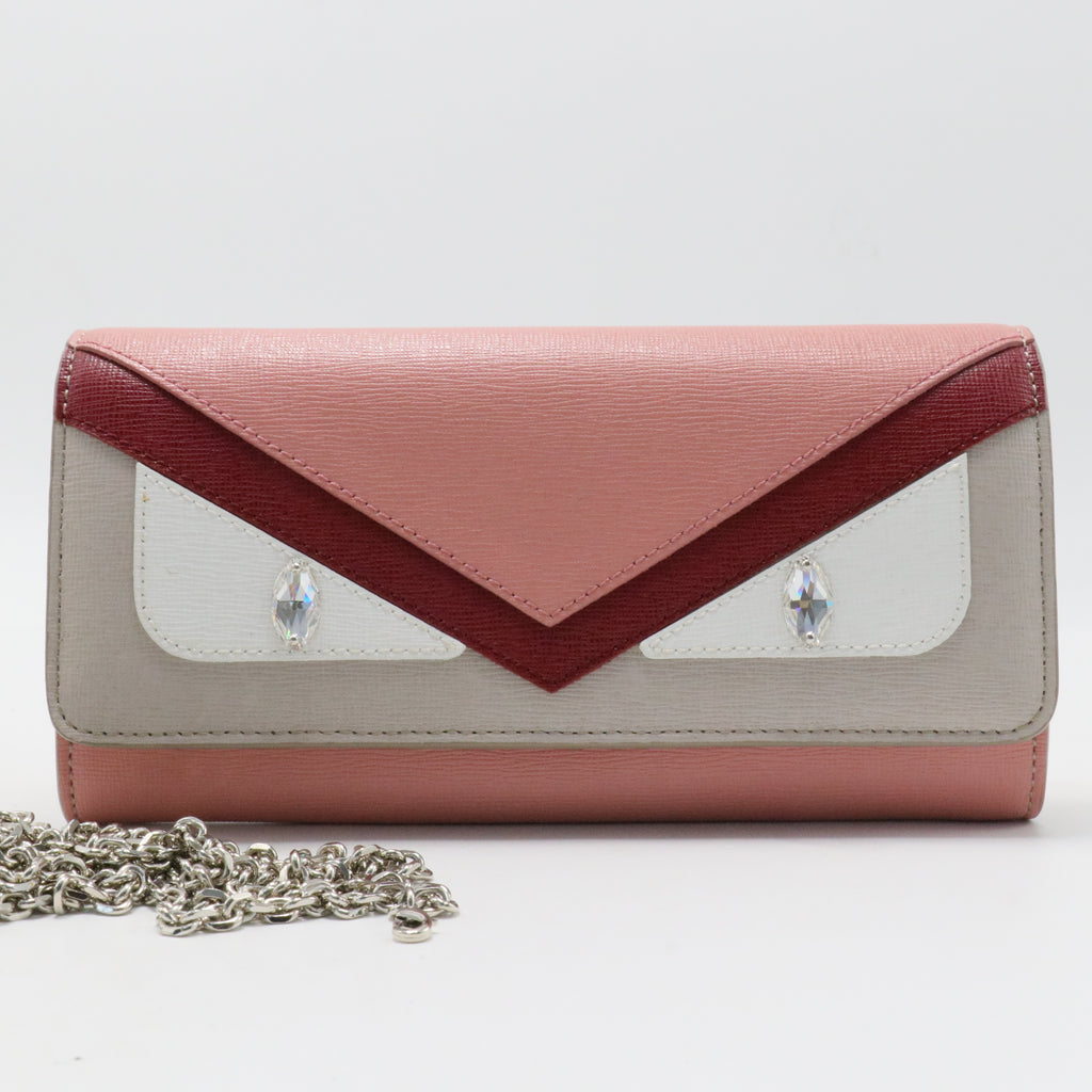 Vitello Elite Crystal Eye Monster Continental Wallet on Chain