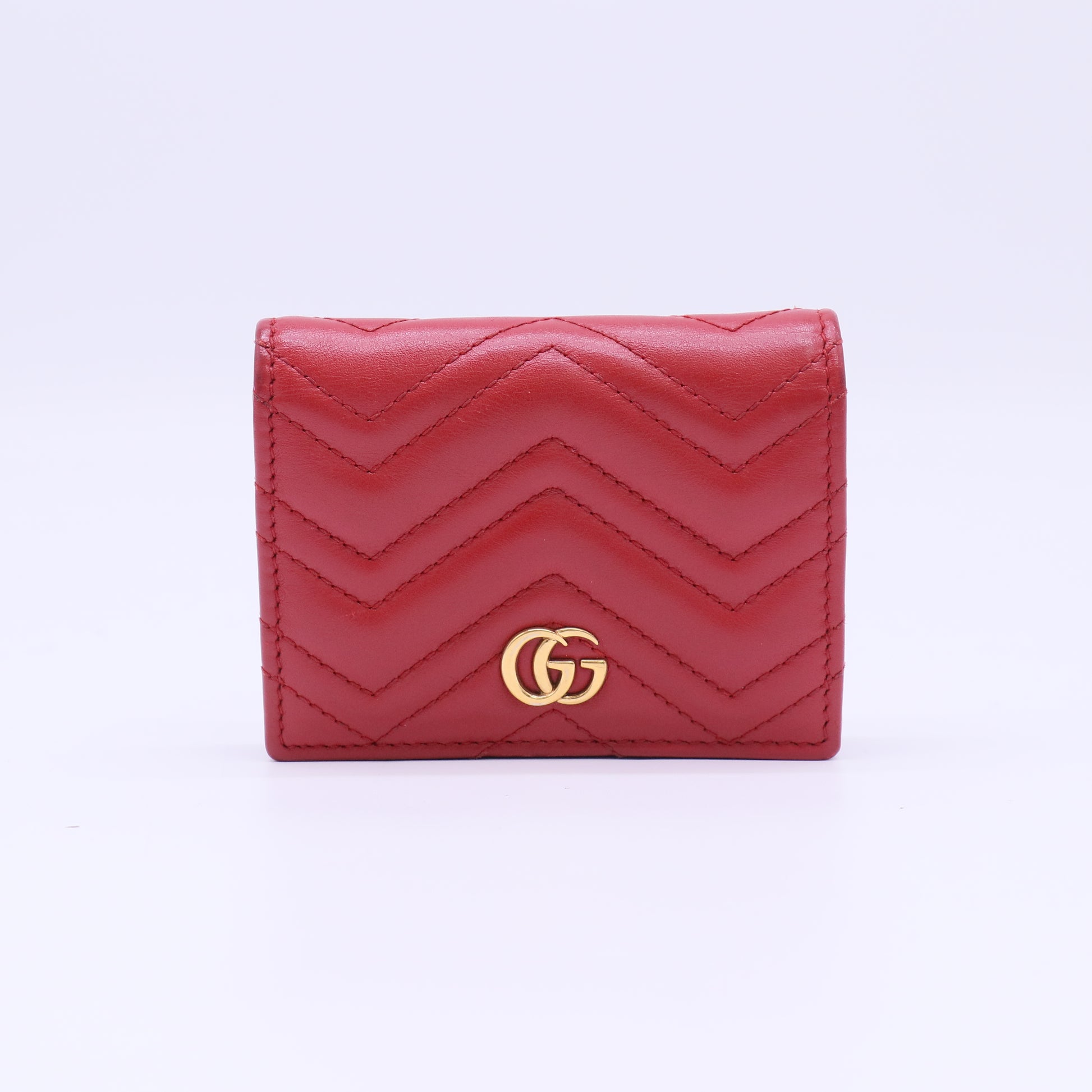 Gucci GG Marmont Card Case Wallet Red W22362
