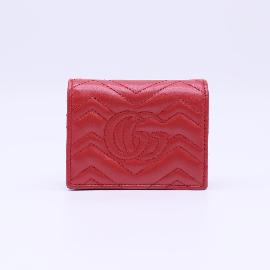 Gucci GG Marmont Card Case Wallet Red W22362