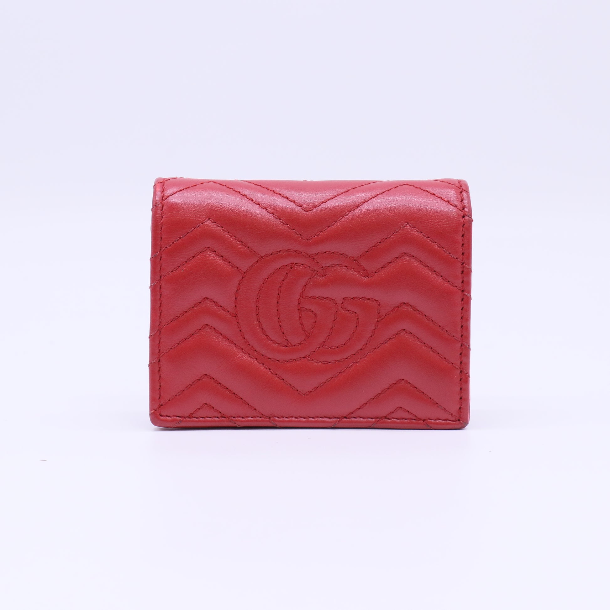 Gucci GG Marmont Card Case Wallet Red W22362