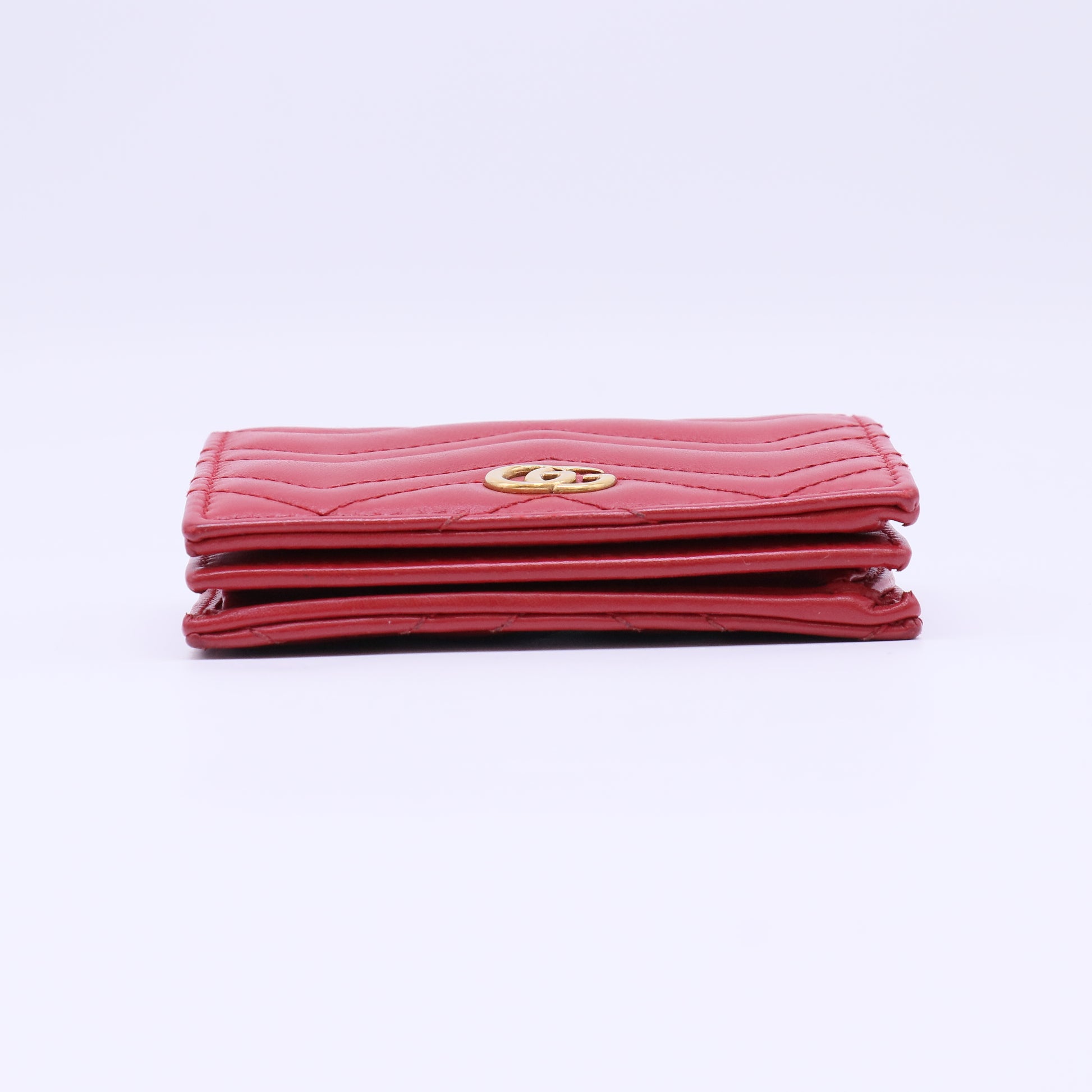 Gucci GG Marmont Card Case Wallet Red W22362
