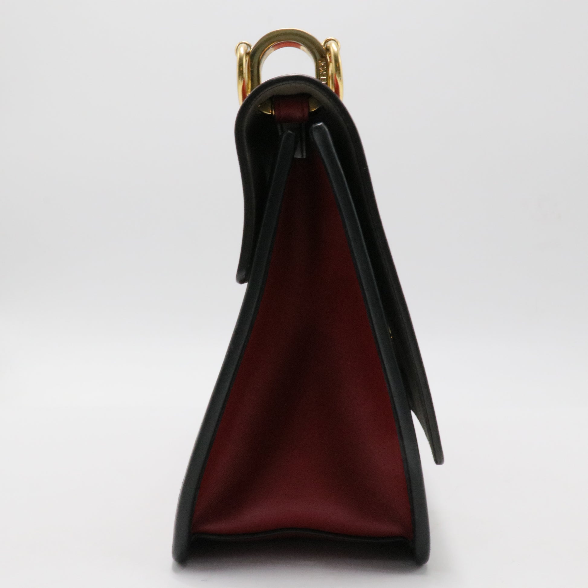 Kan I F Shoulder Bag Leather with Zucca Embossed Detail Medium