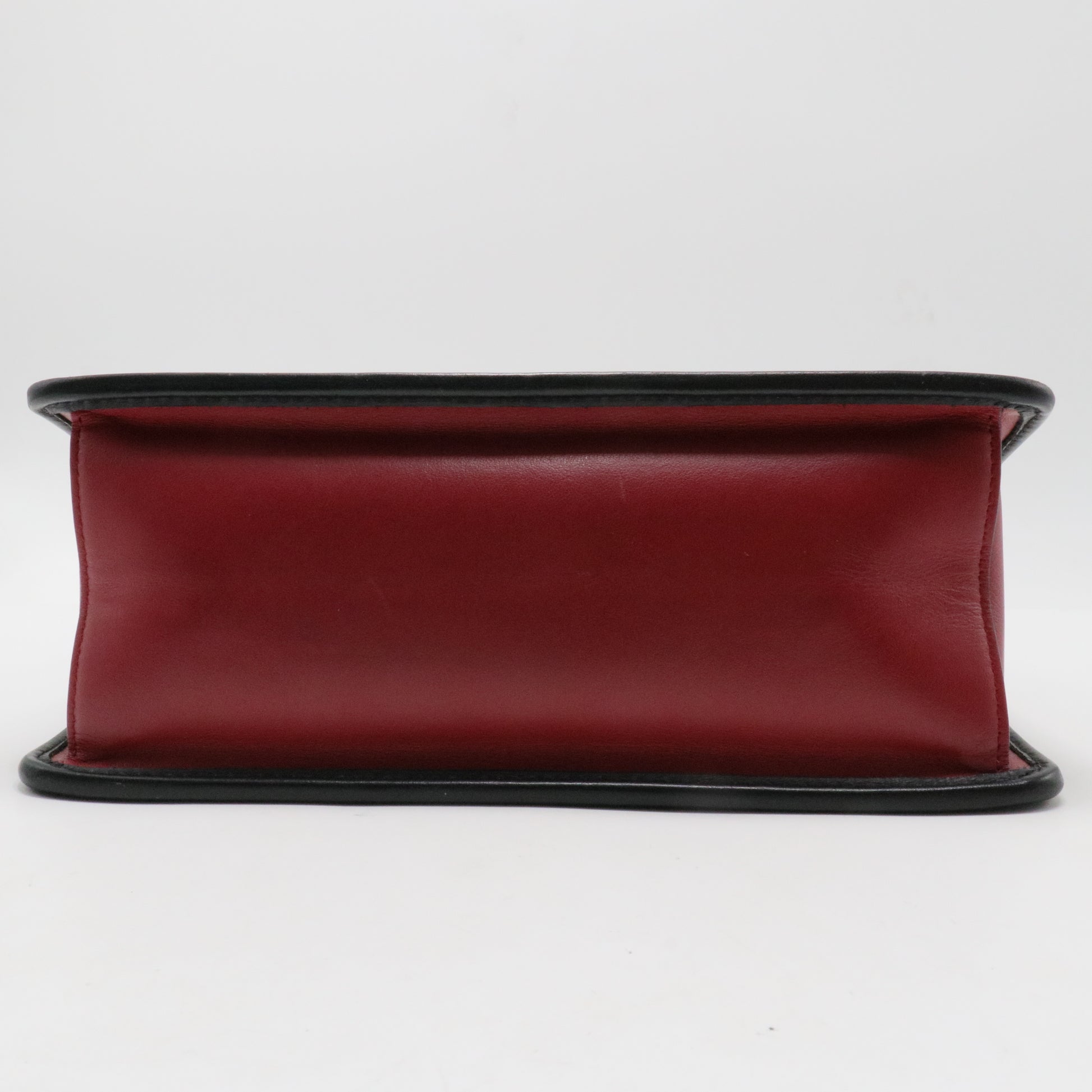 Kan I F Shoulder Bag Leather with Zucca Embossed Detail Medium