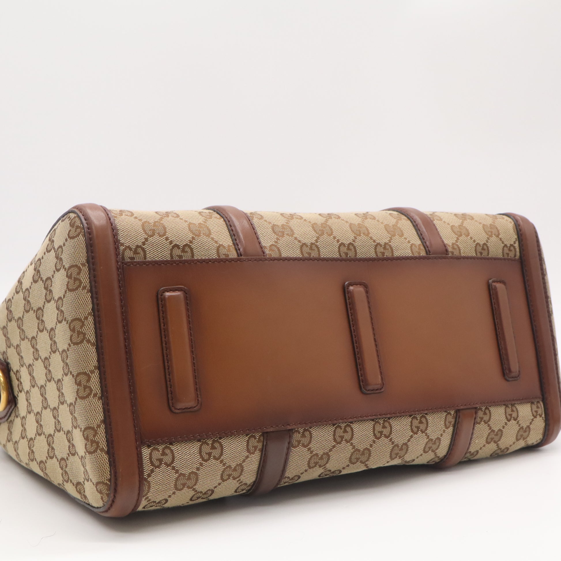 Gucci Beige/Brown GG Canvas Lady Web Boston Bag Twins LDJ4807