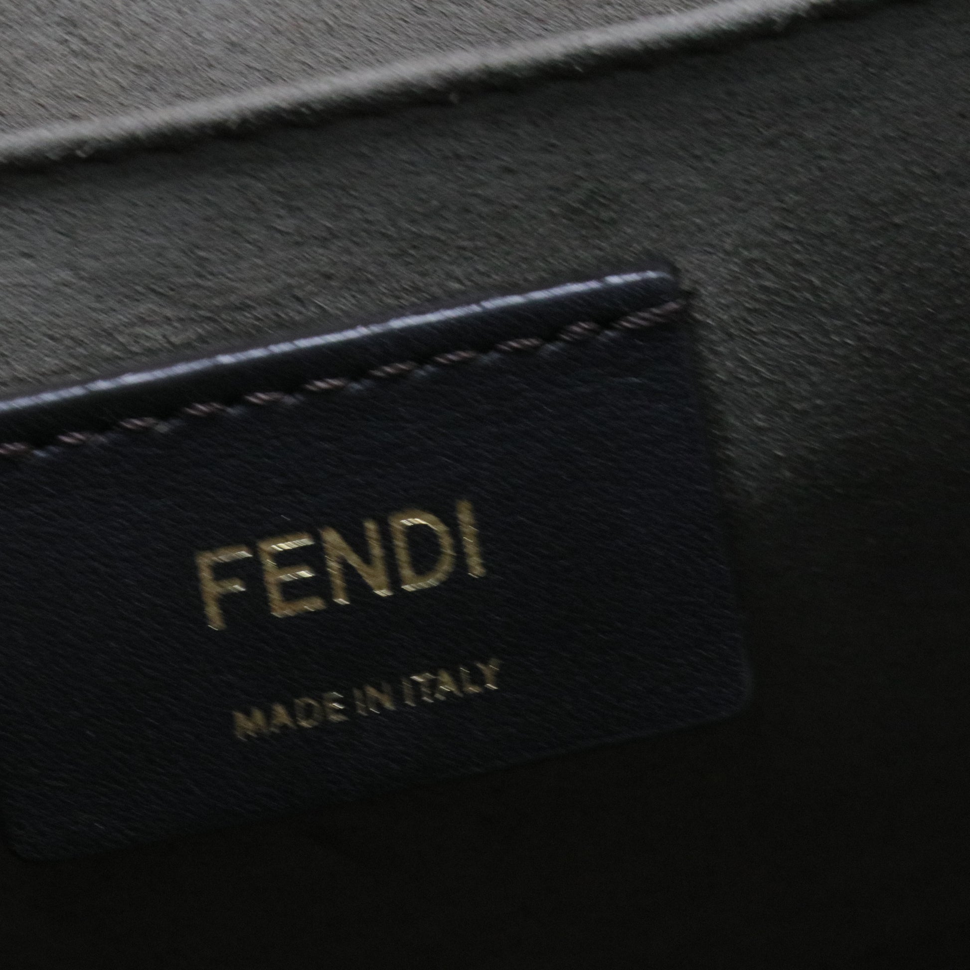 Kan I F Shoulder Bag Leather with Zucca Embossed Detail Medium