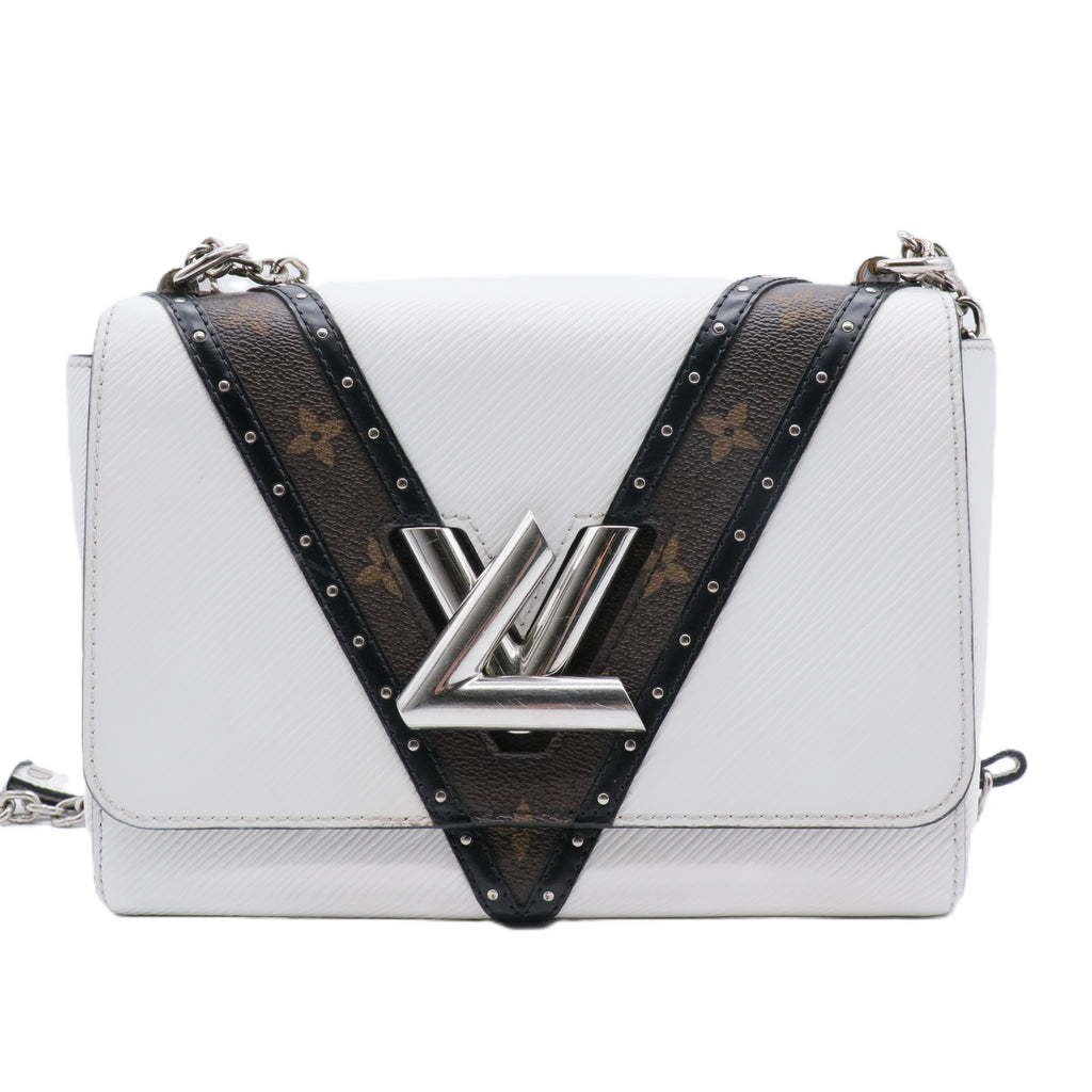 Twist Handbag Epi Leather with Monogram Canvas and Studded Leather MM For Gisel