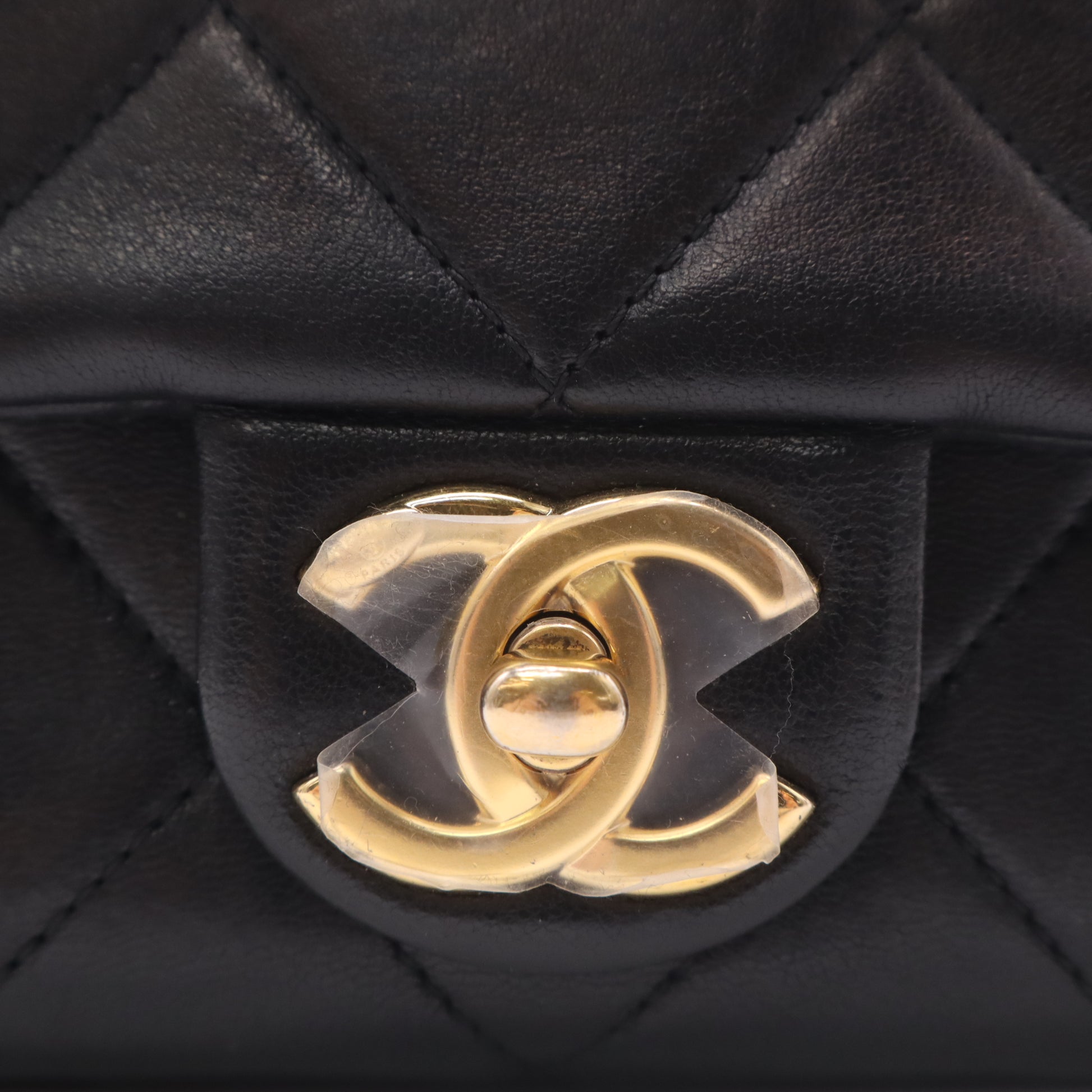 Oval Logo Chain Handle Flap Bag Quilted Lambskin Mini Twins LDZ146