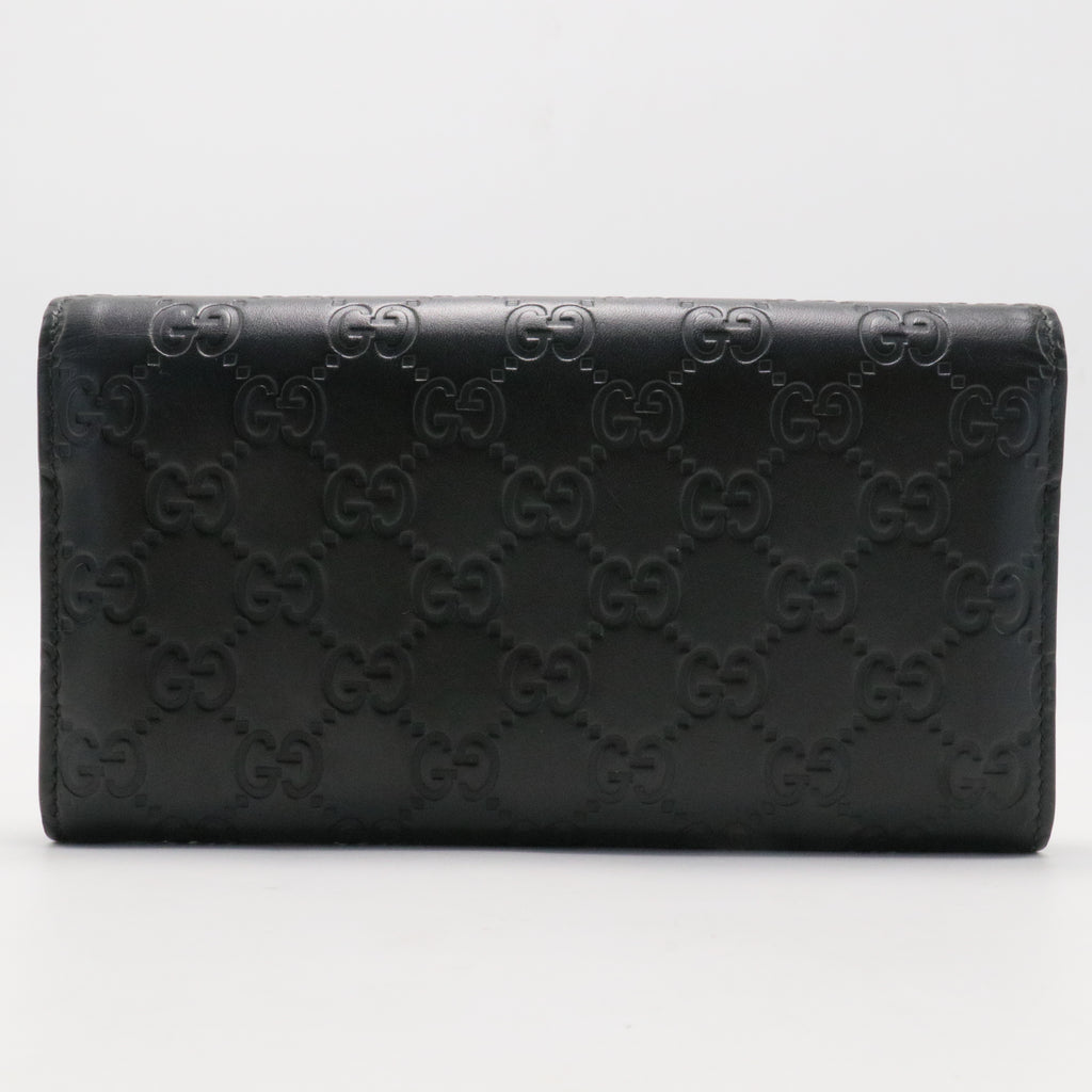 GG Interlocking Long Wallet Black
