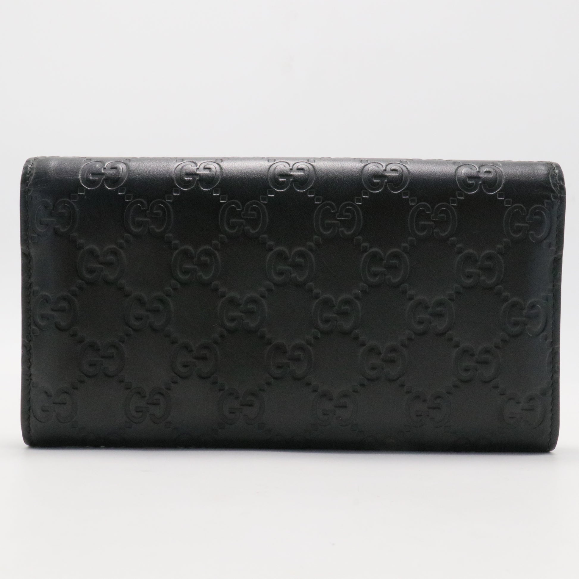 GG Interlocking Long Wallet Black