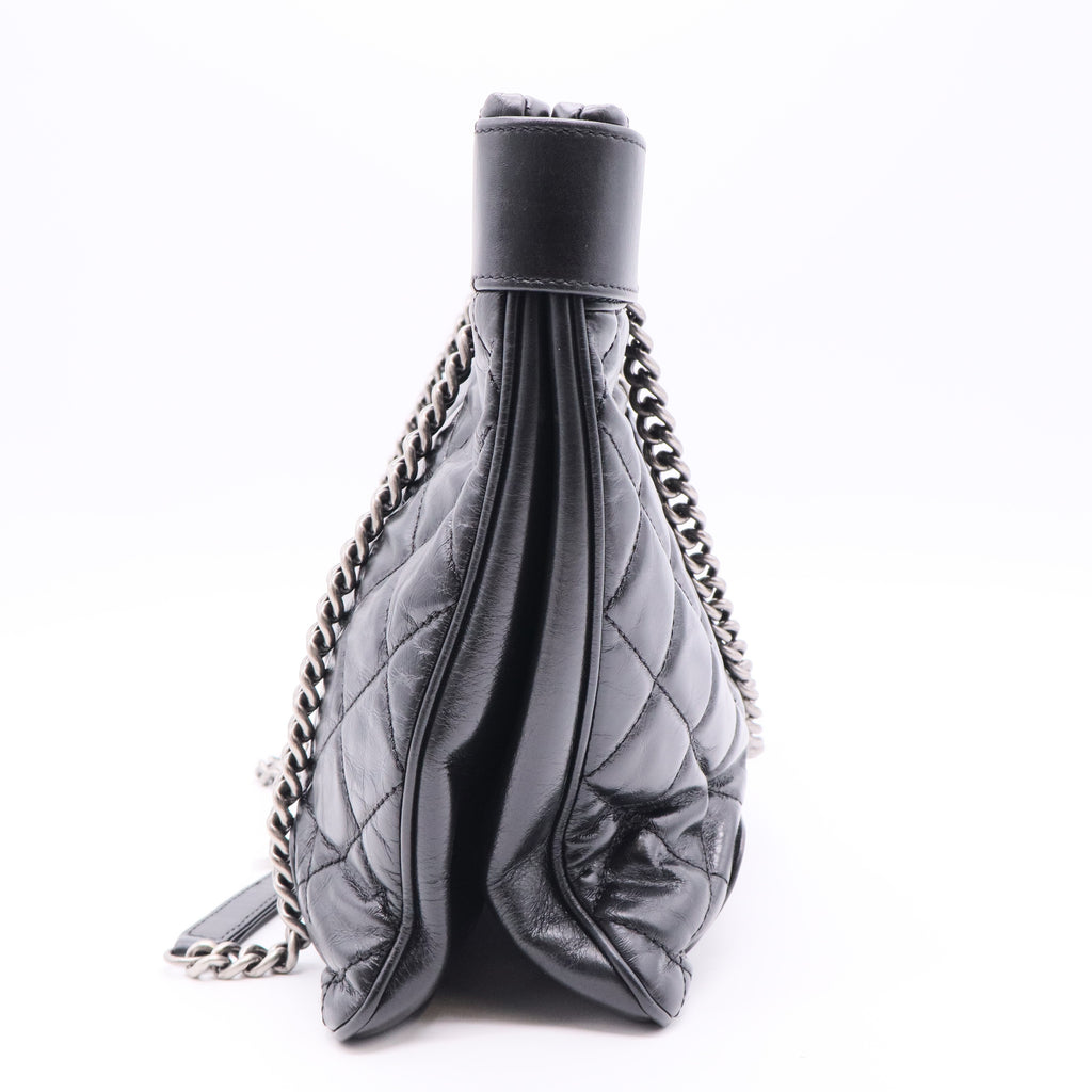 Aged Calfskin Quilted Be CC Tote Black twins