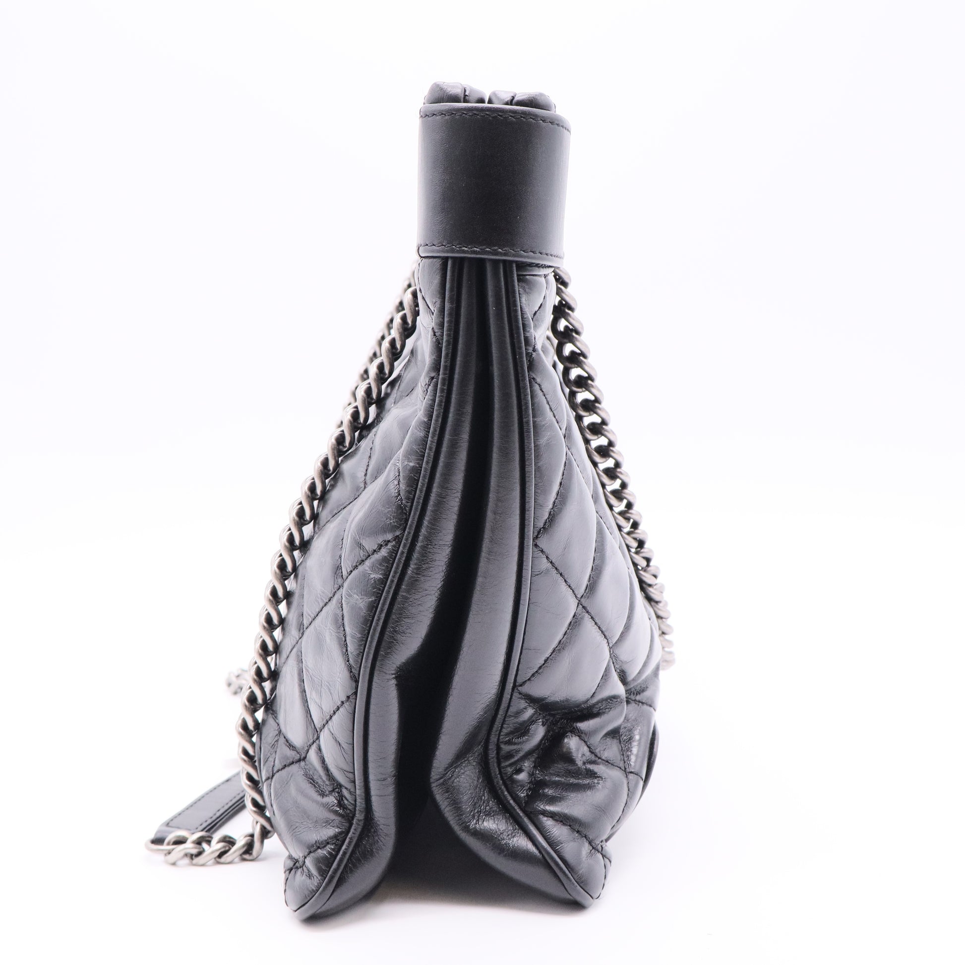 Aged Calfskin Quilted Be CC Tote Black twins