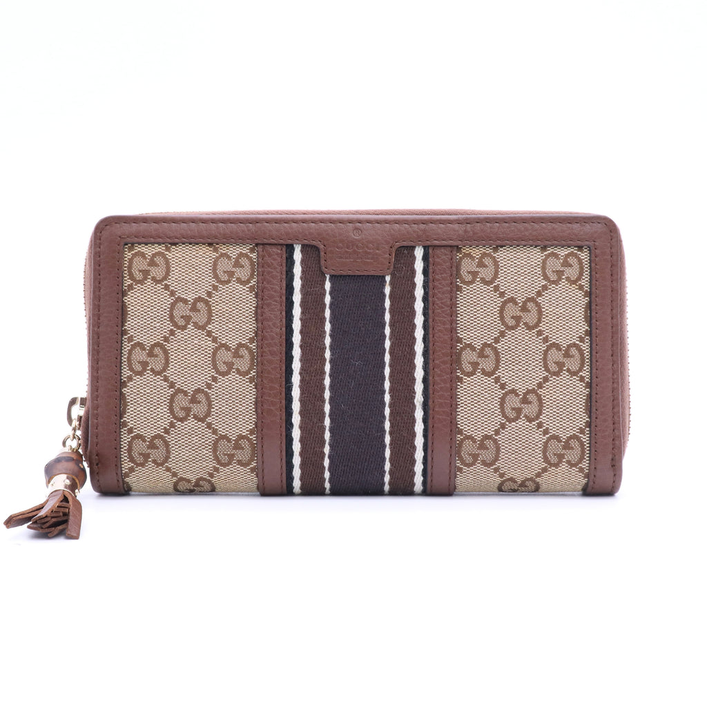 Rania GG Monogram ZIP Around Wallet With Bamboo Tassel twins