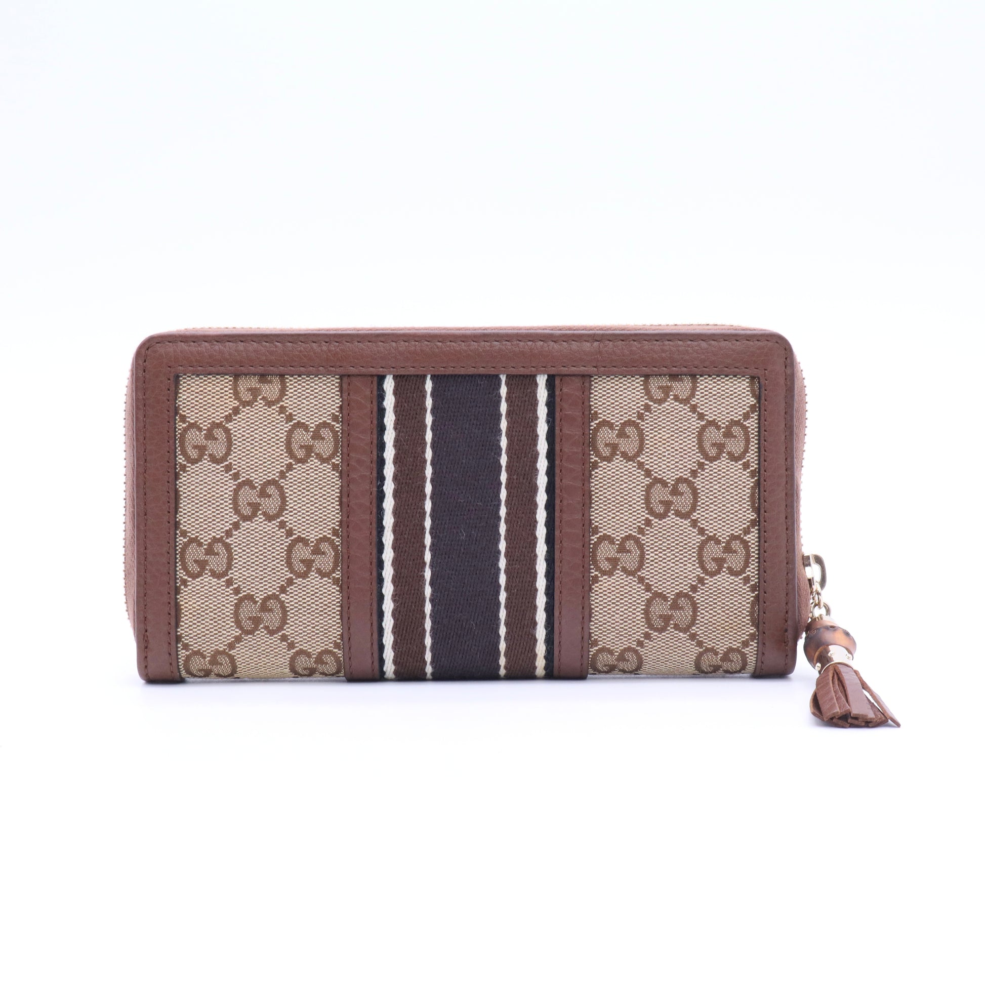 Rania GG Monogram ZIP Around Wallet With Bamboo Tassel twins