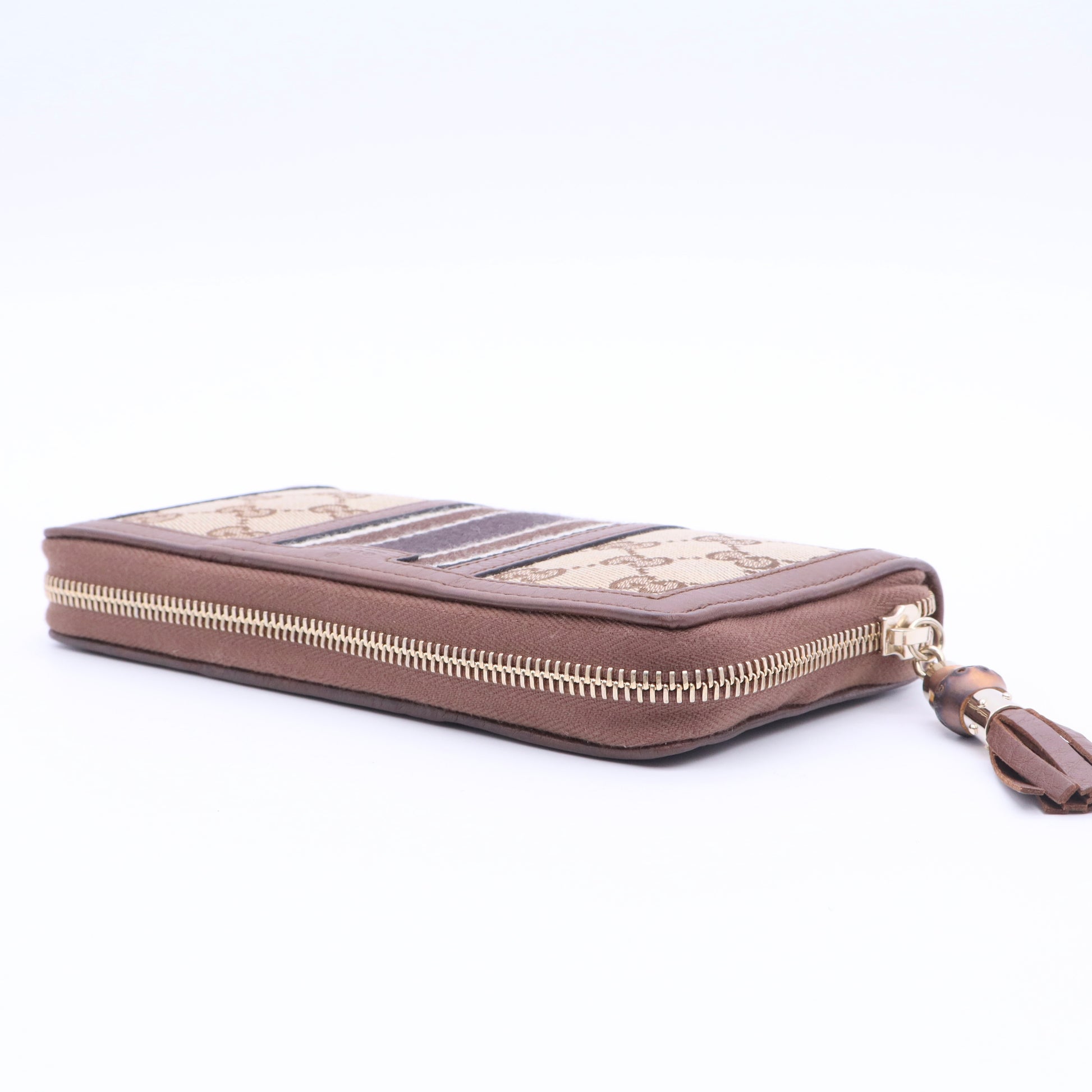 Rania GG Monogram ZIP Around Wallet With Bamboo Tassel twins