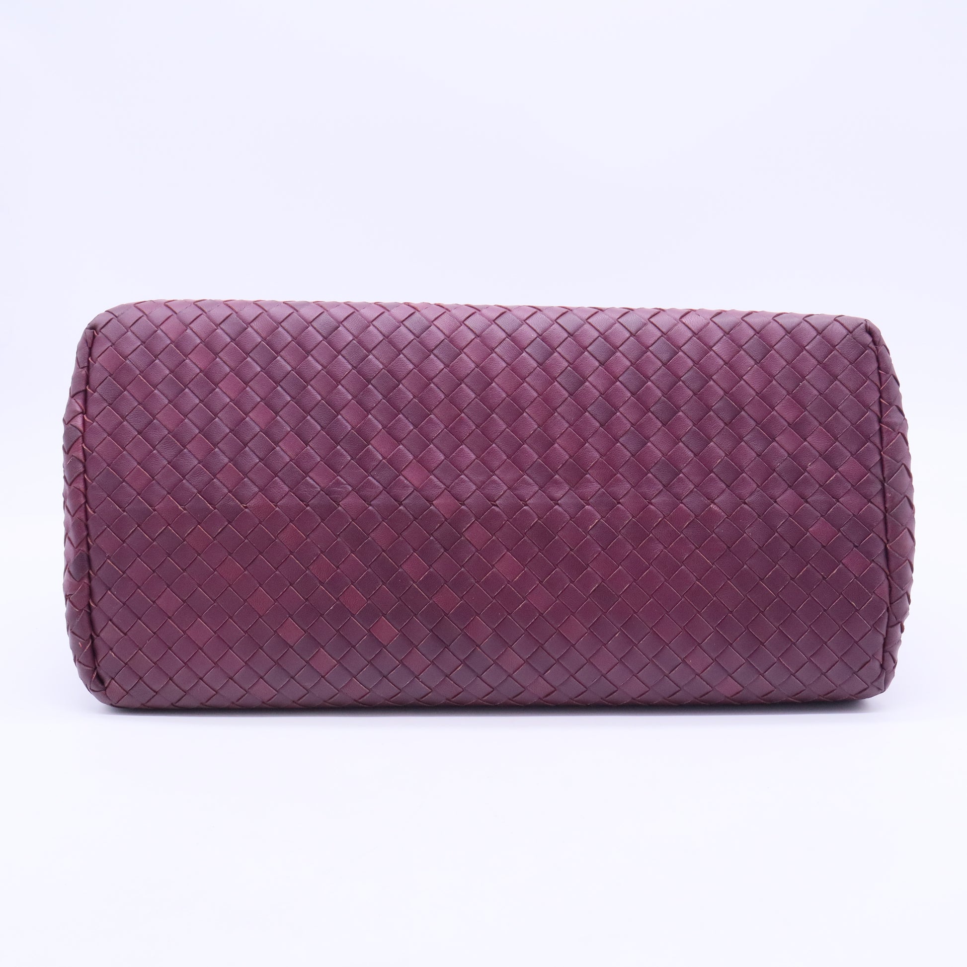 Dark Purple Intrecciato Woven Nappa Leather Roma Tote Bag TWINS B20084