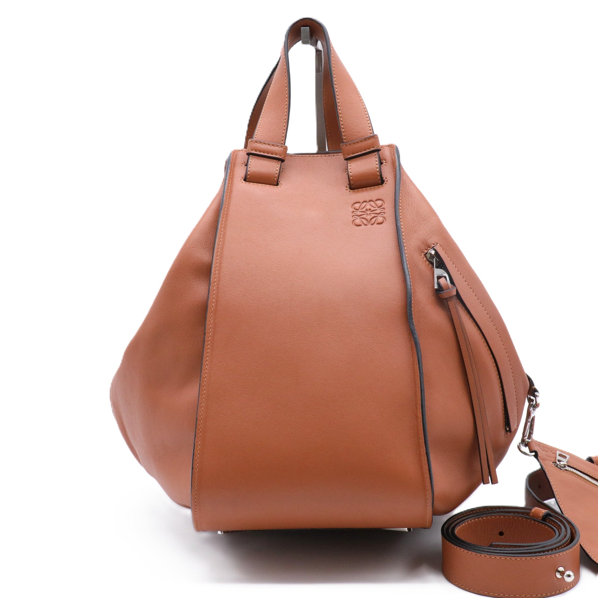 Calfskin Medium Hammock Shoulder Bag Tan Gisel