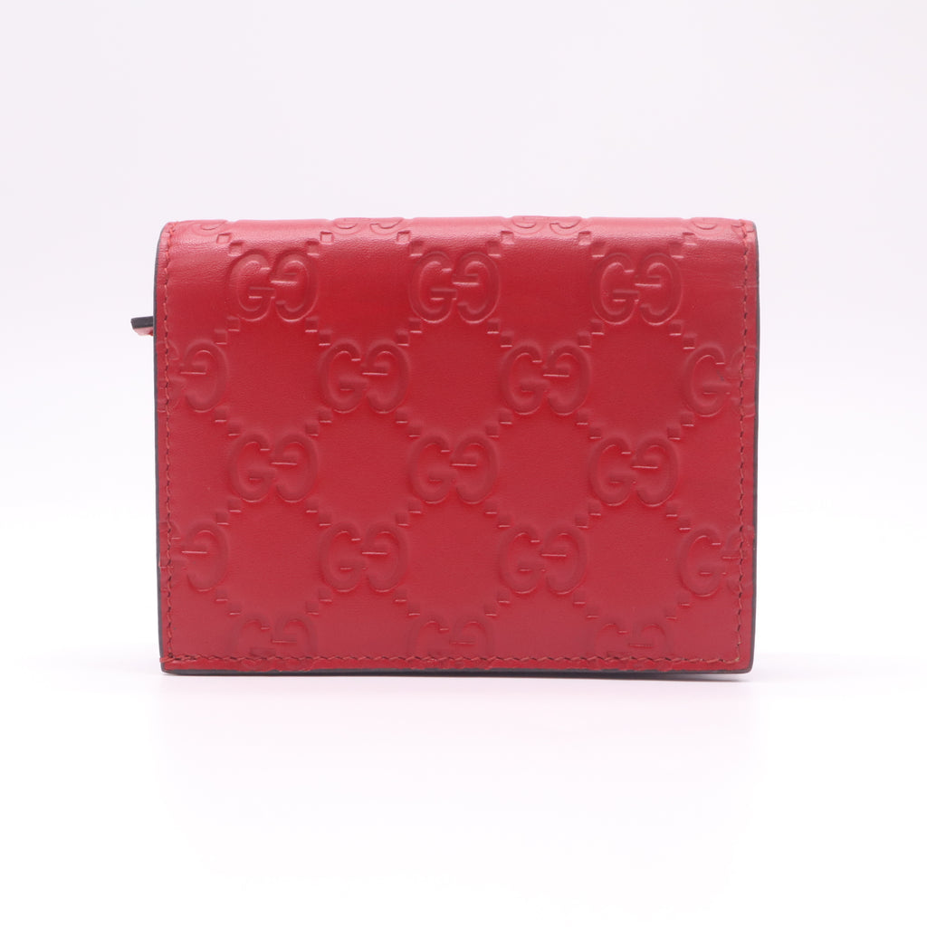 Gucci Signature Leather Cherry Card Case Wallet W22380