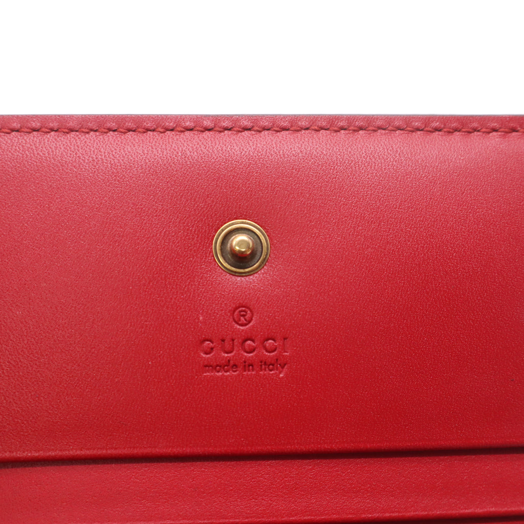 Gucci Signature Leather Cherry Card Case Wallet W22380