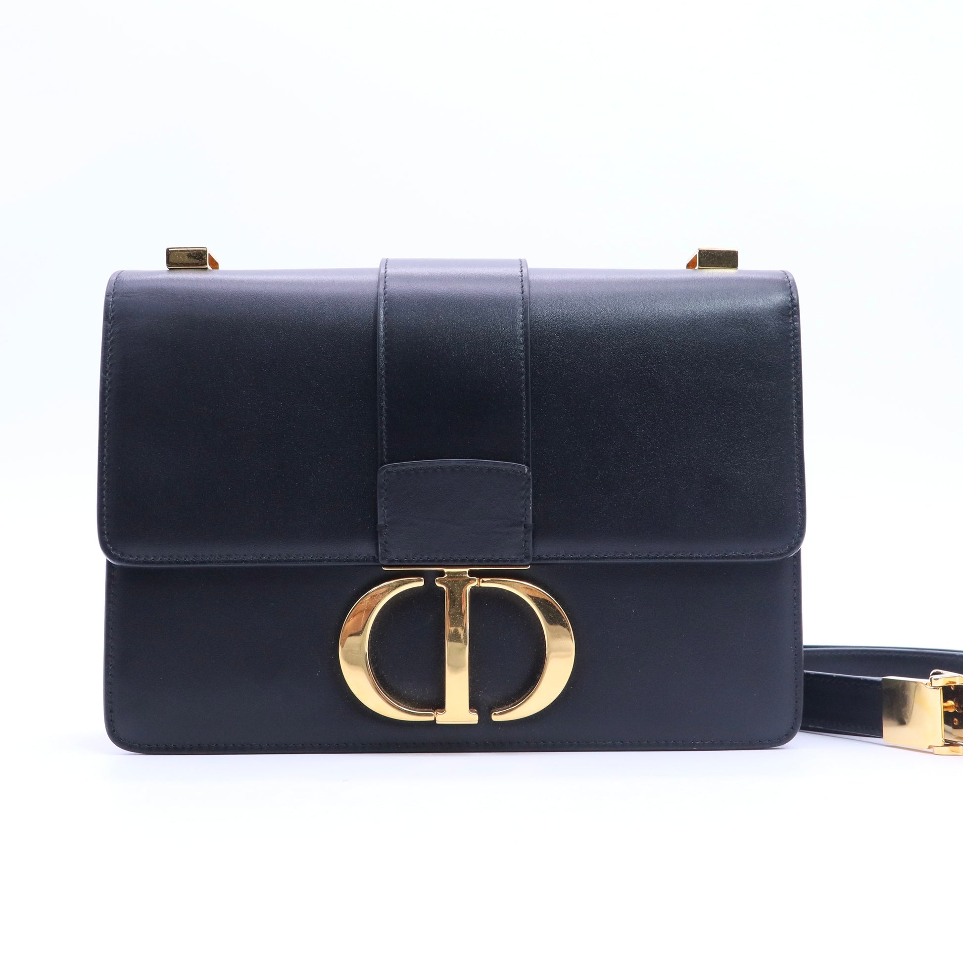 Dior Black Leather 30 Montaigne Bag twins