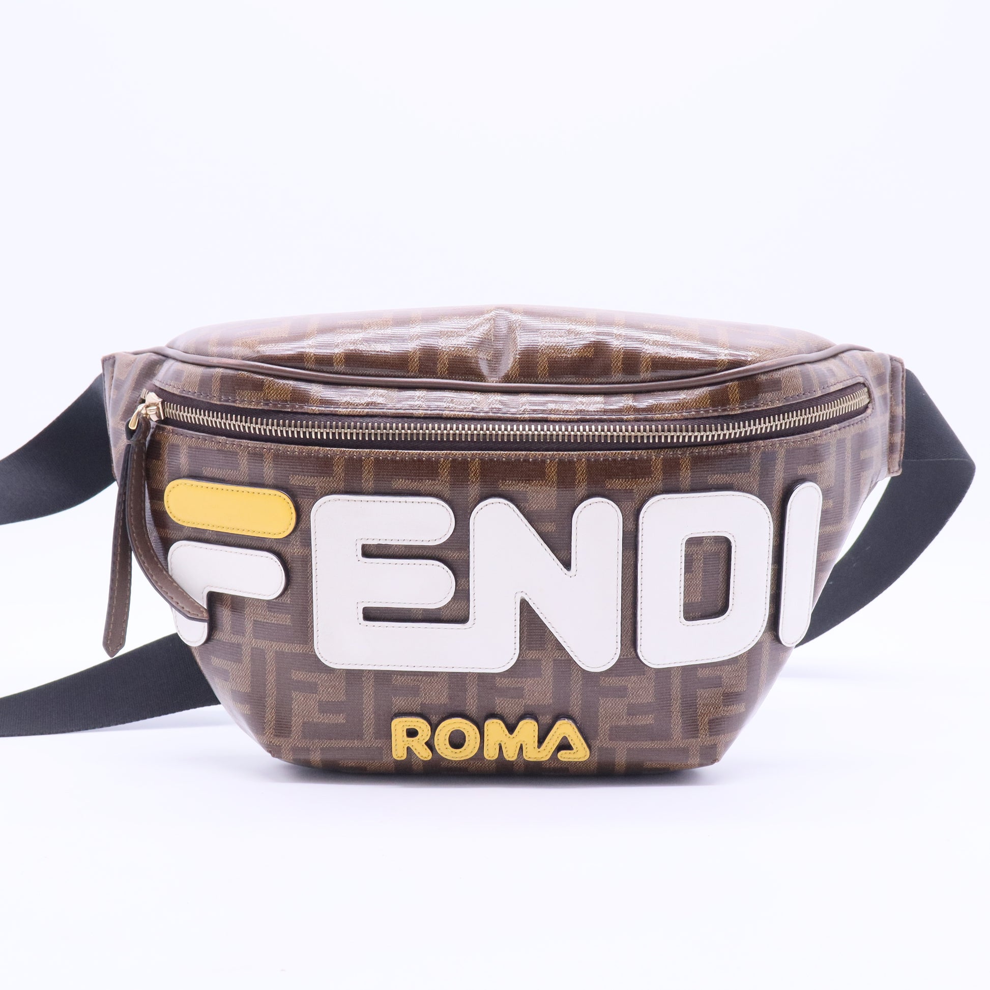 FENDI X FILA ZUCCA BROWN CANVAS BELT BAG  B20028