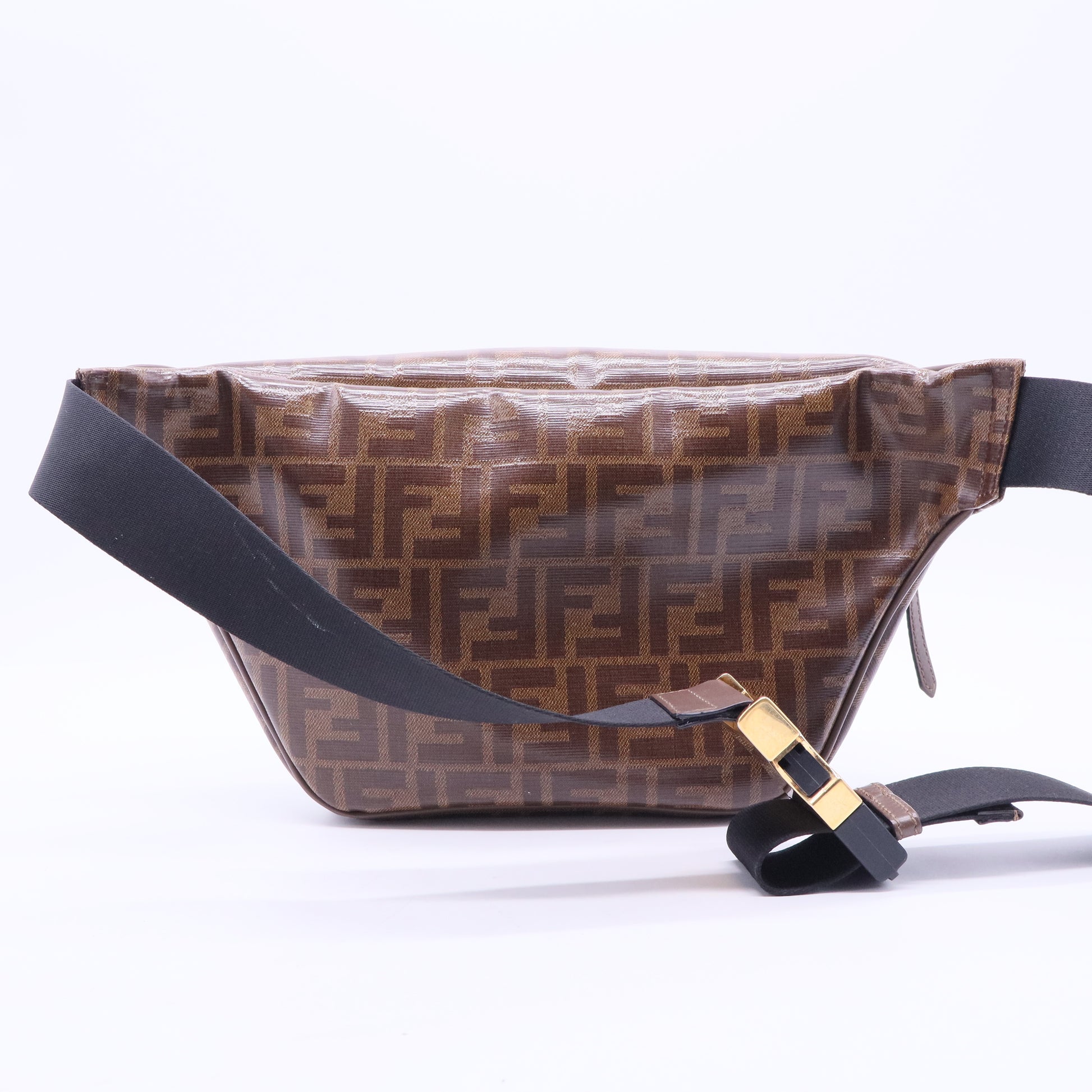 FENDI X FILA ZUCCA BROWN CANVAS BELT BAG  B20028