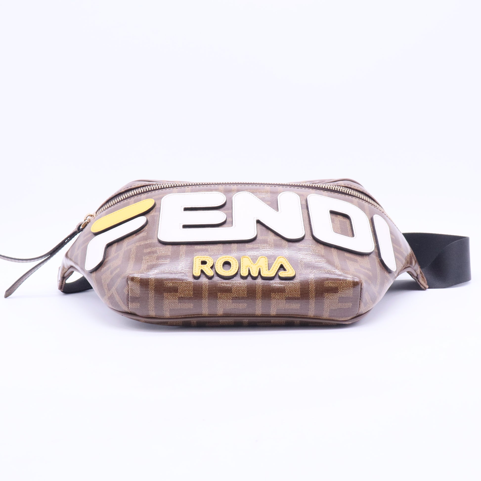 FENDI X FILA ZUCCA BROWN CANVAS BELT BAG  B20028