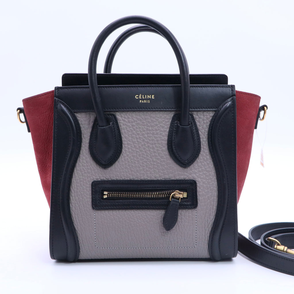 Bullhide Calfskin Nubuck Nano Tri-Color Luggage Ruby twins