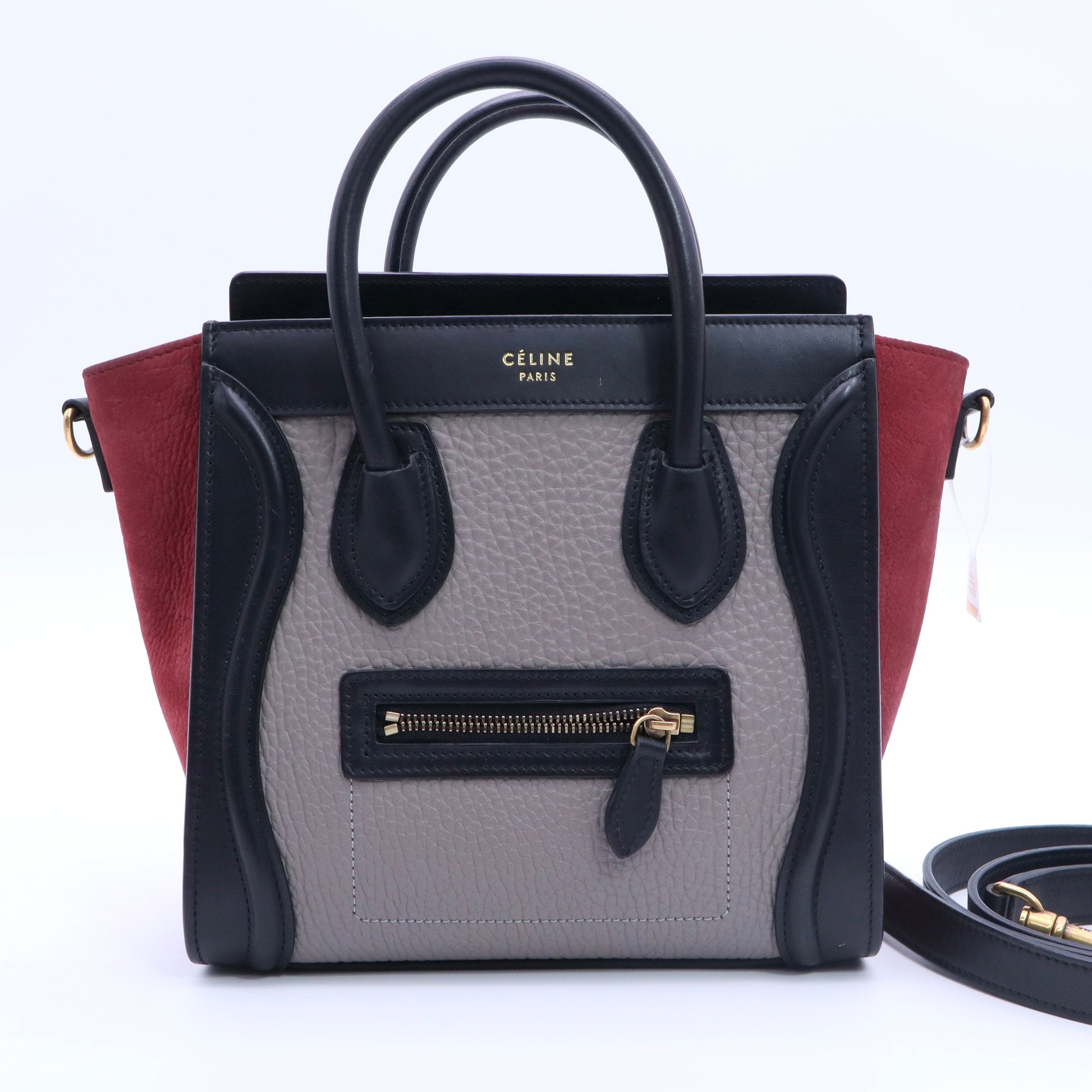 Bullhide Calfskin Nubuck Nano Tri-Color Luggage Ruby twins