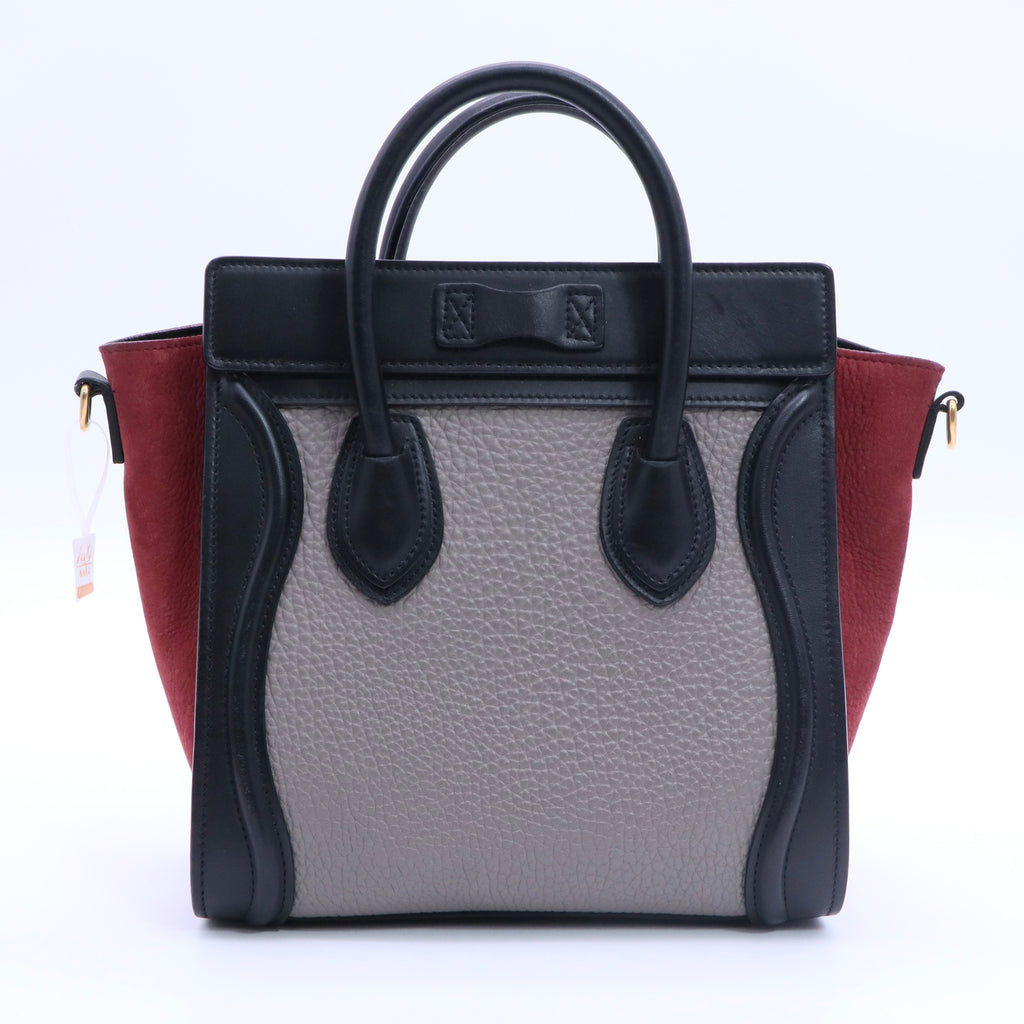 Bullhide Calfskin Nubuck Nano Tri-Color Luggage Ruby twins