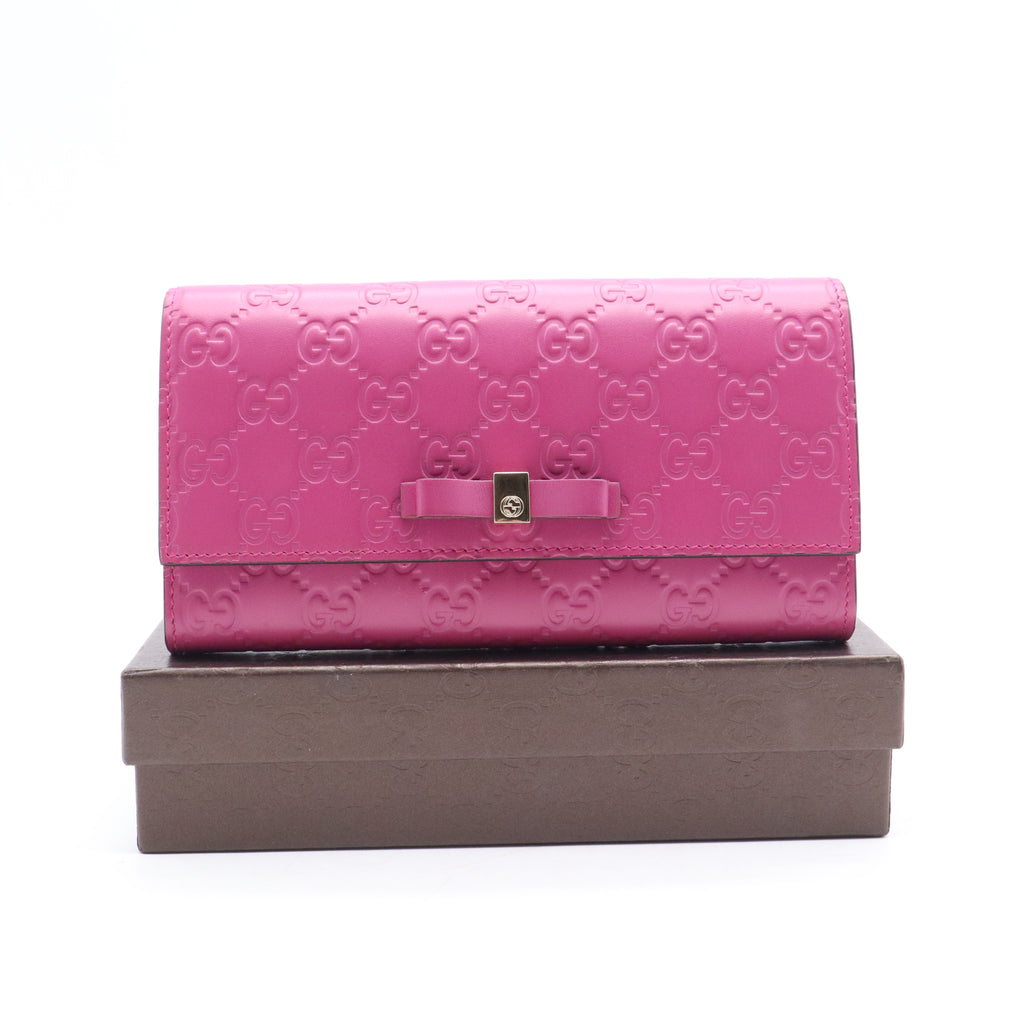 Gucci Guccissima Signature Bowy Continental Wallet W21173