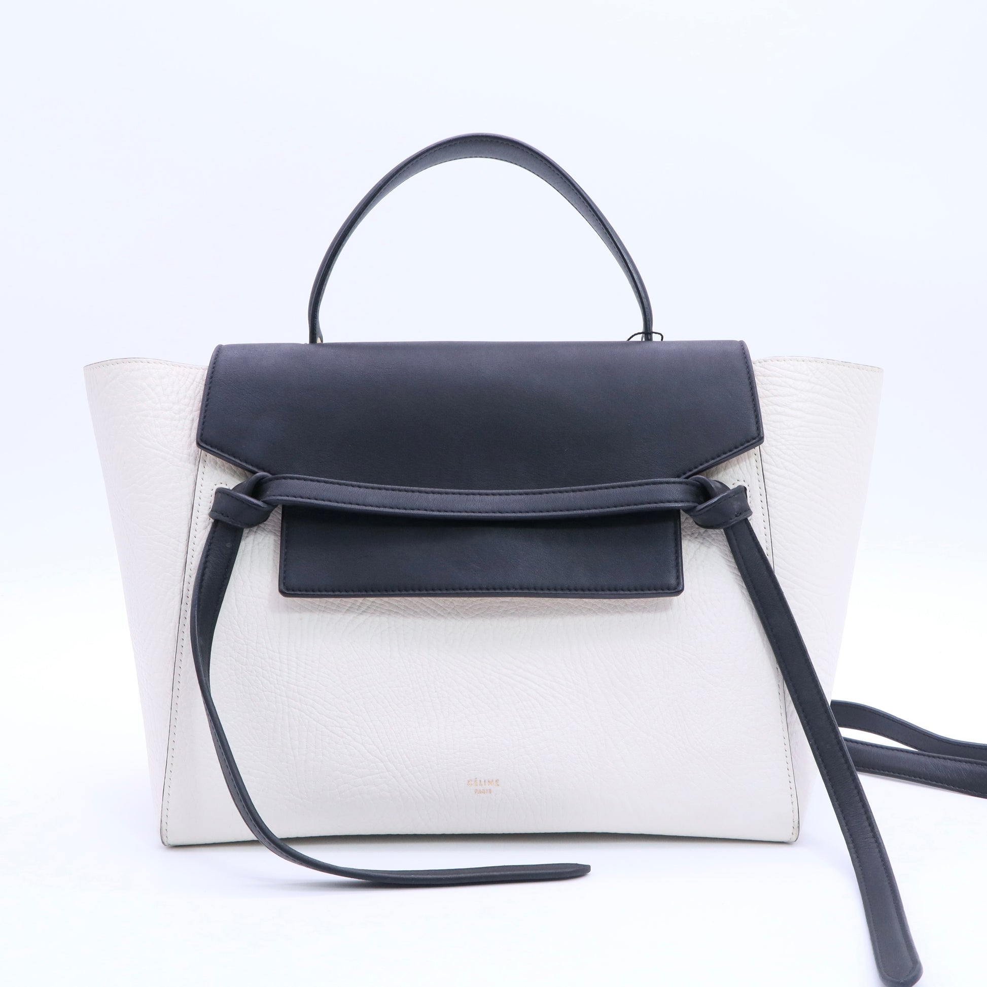 Handbag Belt Bag Micro Leather Black White