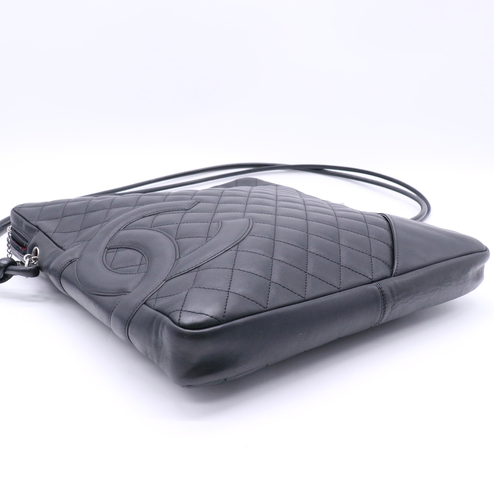 Chanel Calfskin Quilted Large Cambon Messenger Black twins B22907
