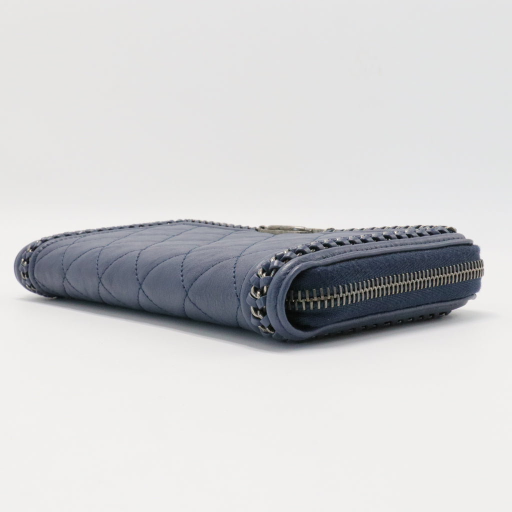 Chanel Boy Zip Around Wallet Quilted Caviar Long