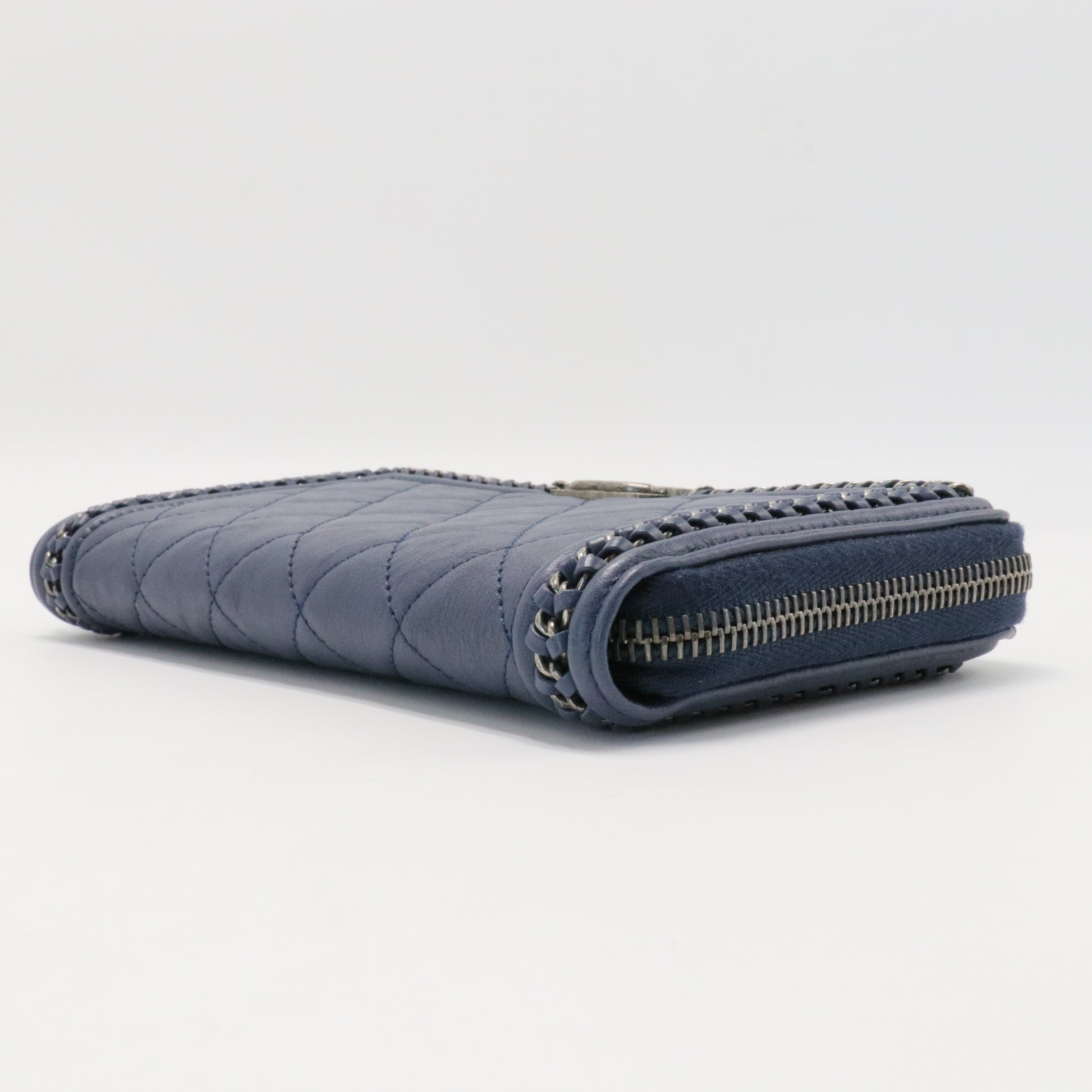 Chanel Boy Zip Around Wallet Quilted Caviar Long