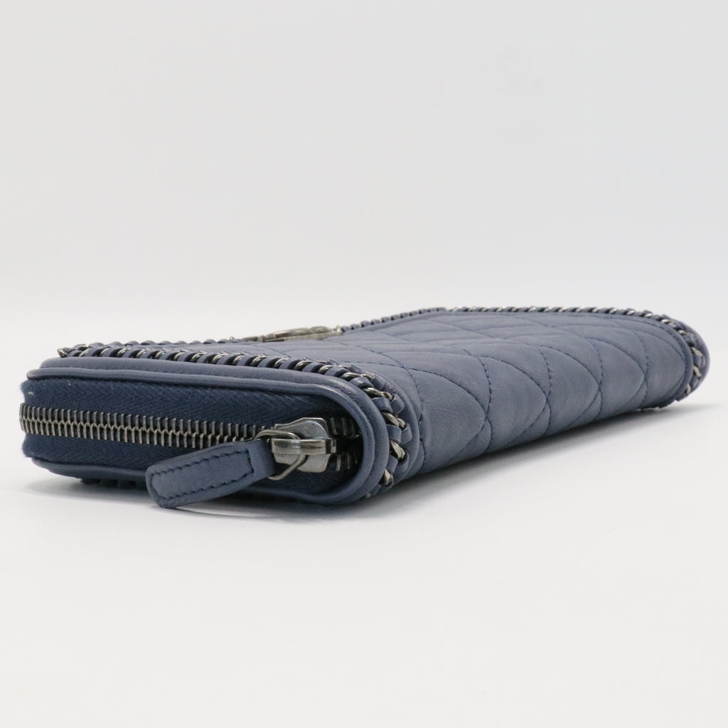 Chanel Boy Zip Around Wallet Quilted Caviar Long