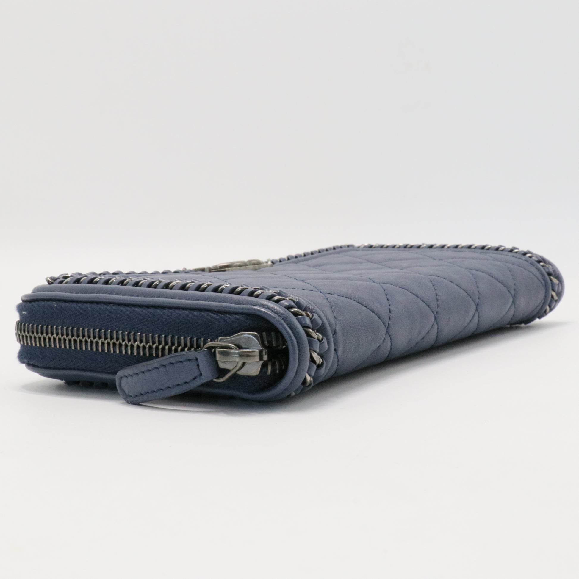 Chanel Boy Zip Around Wallet Quilted Caviar Long