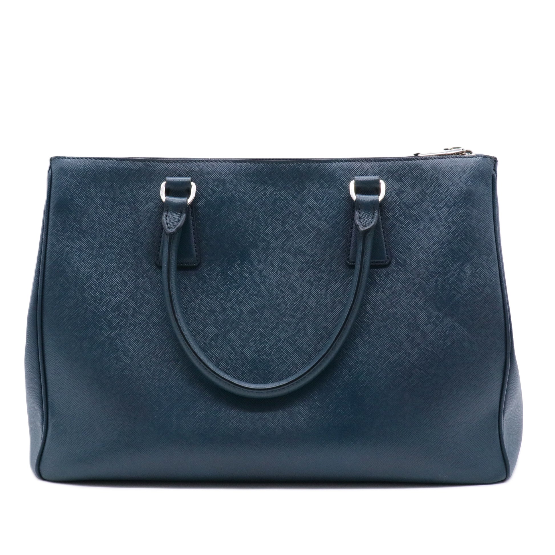 Bluette Saffiano Leather Medium Double Zip Tote Bag