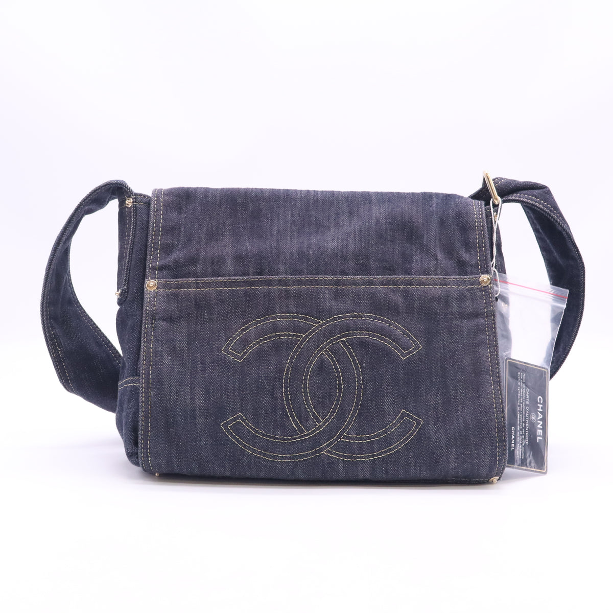 Chanel Denim CC Messenger Bag Blue twins LDJ6603