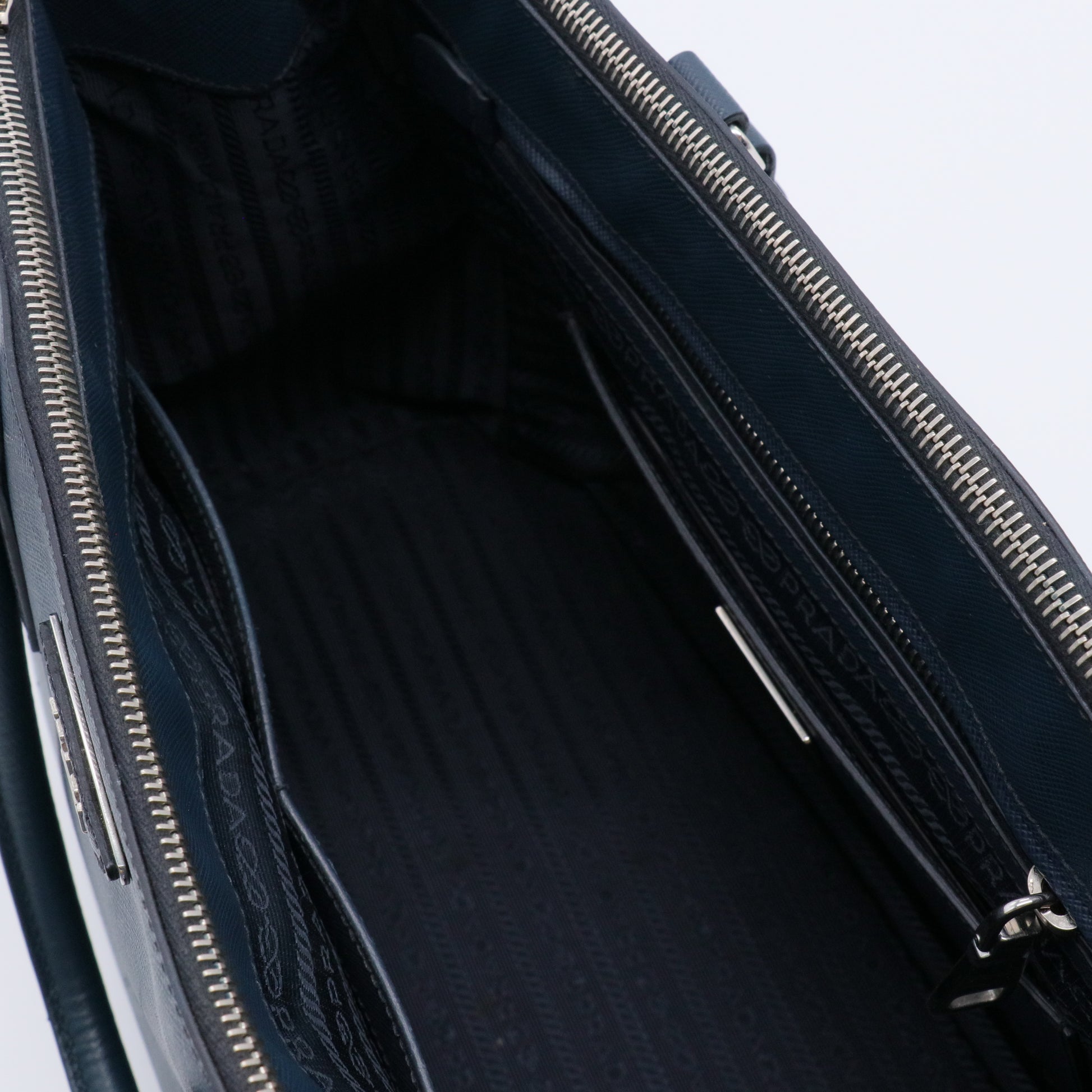 Bluette Saffiano Leather Medium Double Zip Tote Bag