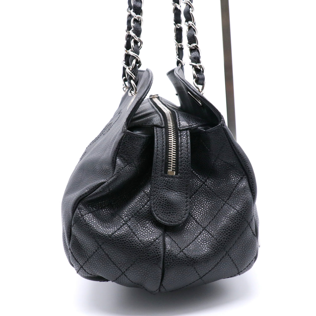 Caviar Quilted Timeless CC Bowler Bag Black