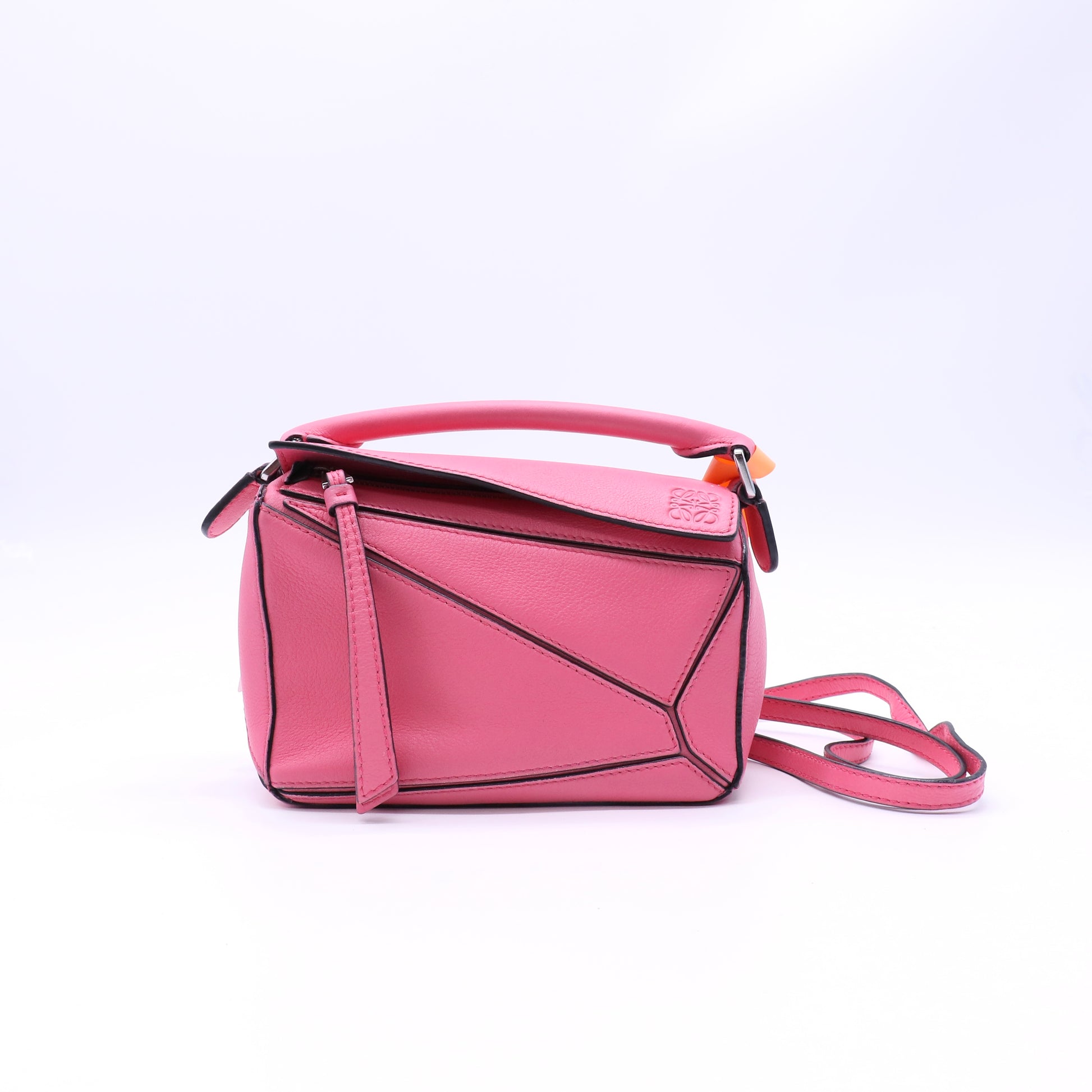 Loewe puzzle Mini Pink Leather Top Handle Crossbody Bag LDZ141