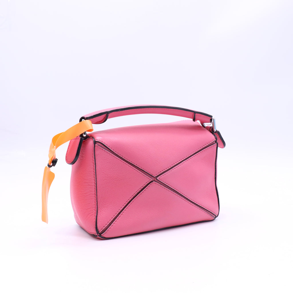 Loewe puzzle Mini Pink Leather Top Handle Crossbody Bag LDZ141