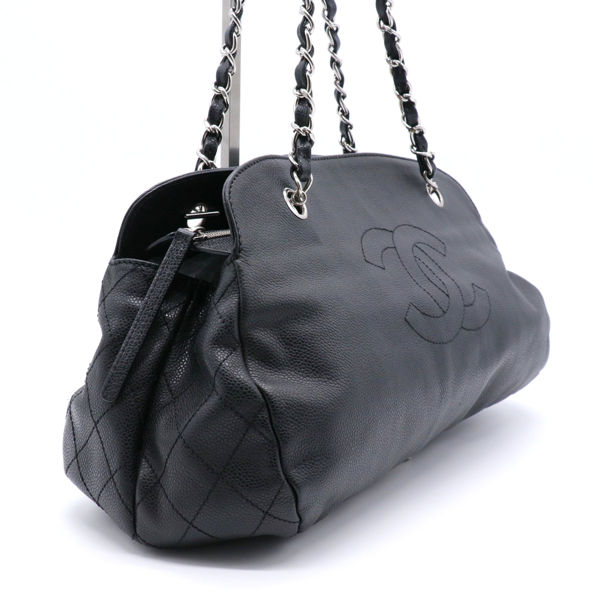 Caviar Quilted Timeless CC Bowler Bag Black