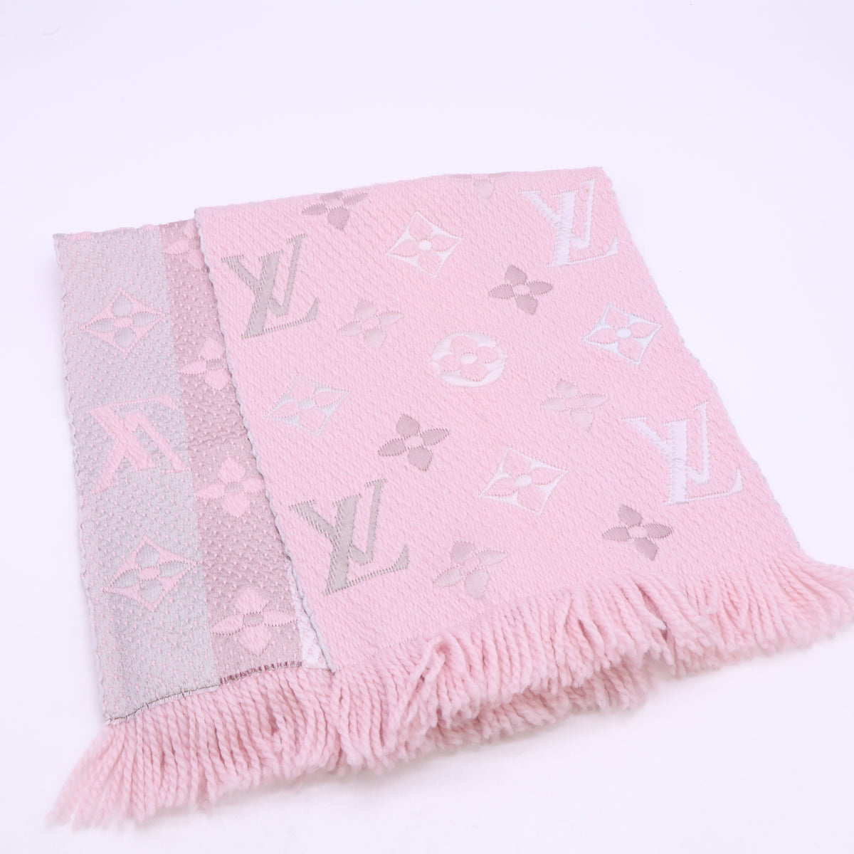Louis Vuitton Logomania Shine Scarf Rose Ballerine twins W23481