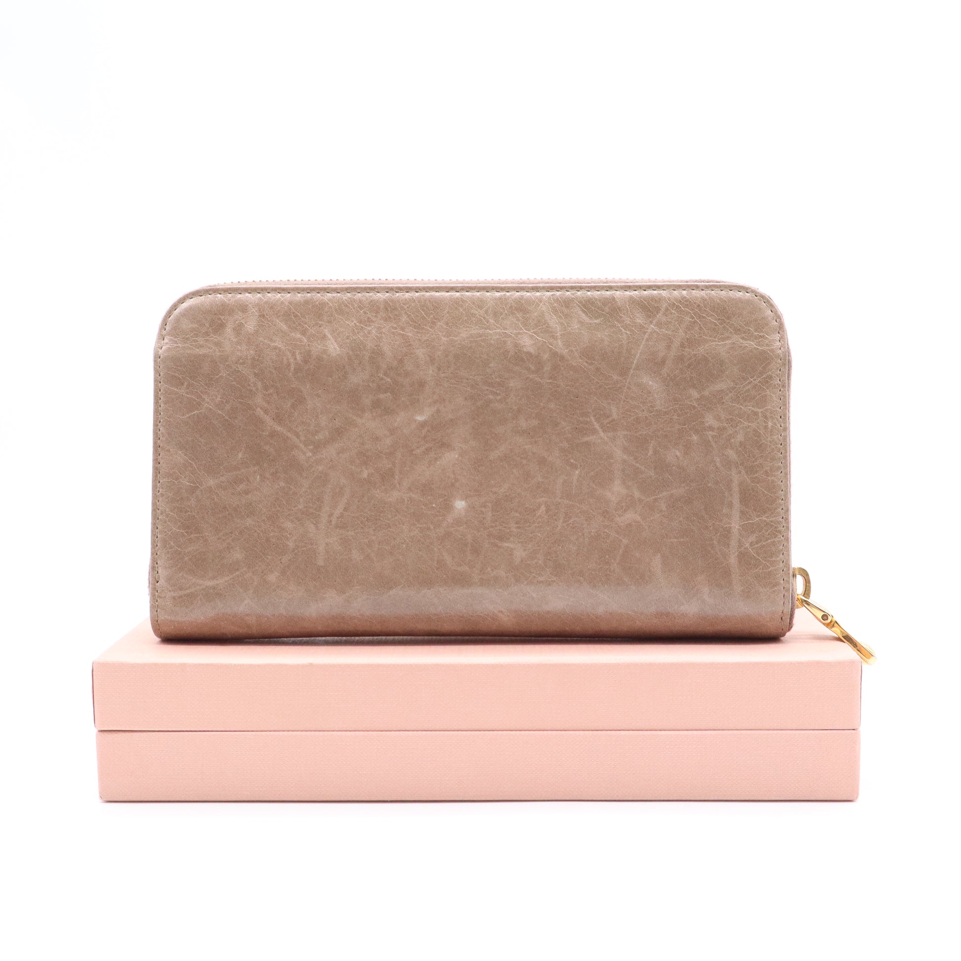 Miu Miu Vitello Shine Zip Around Wallet W20897