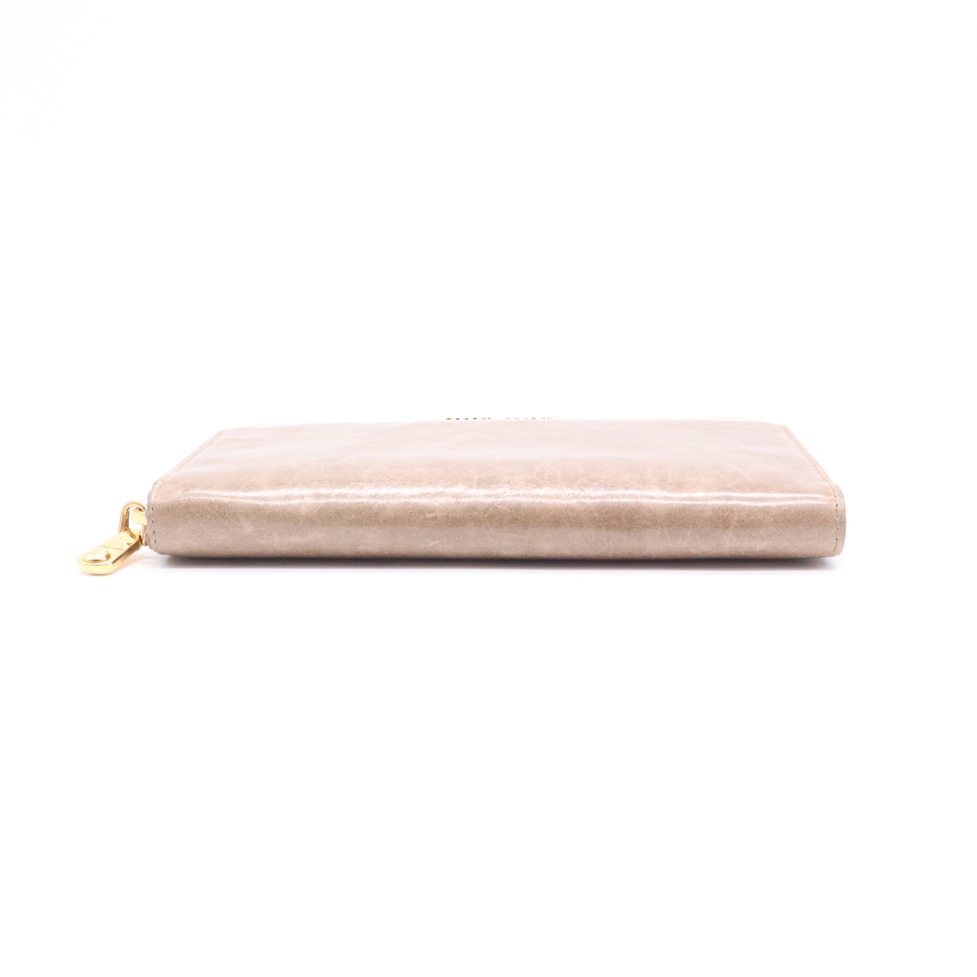 Miu Miu Vitello Shine Zip Around Wallet W20897