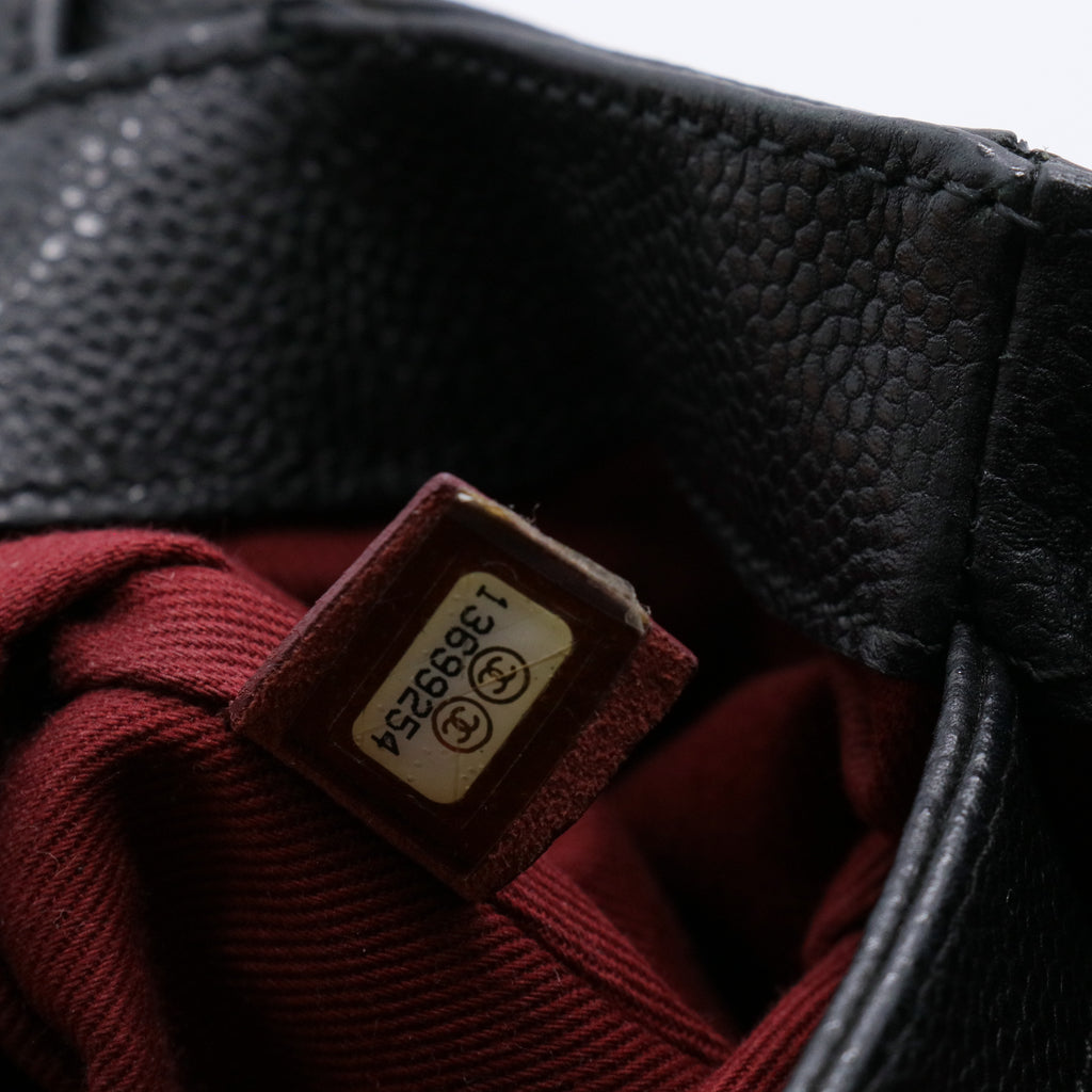 Caviar Quilted Timeless CC Bowler Bag Black